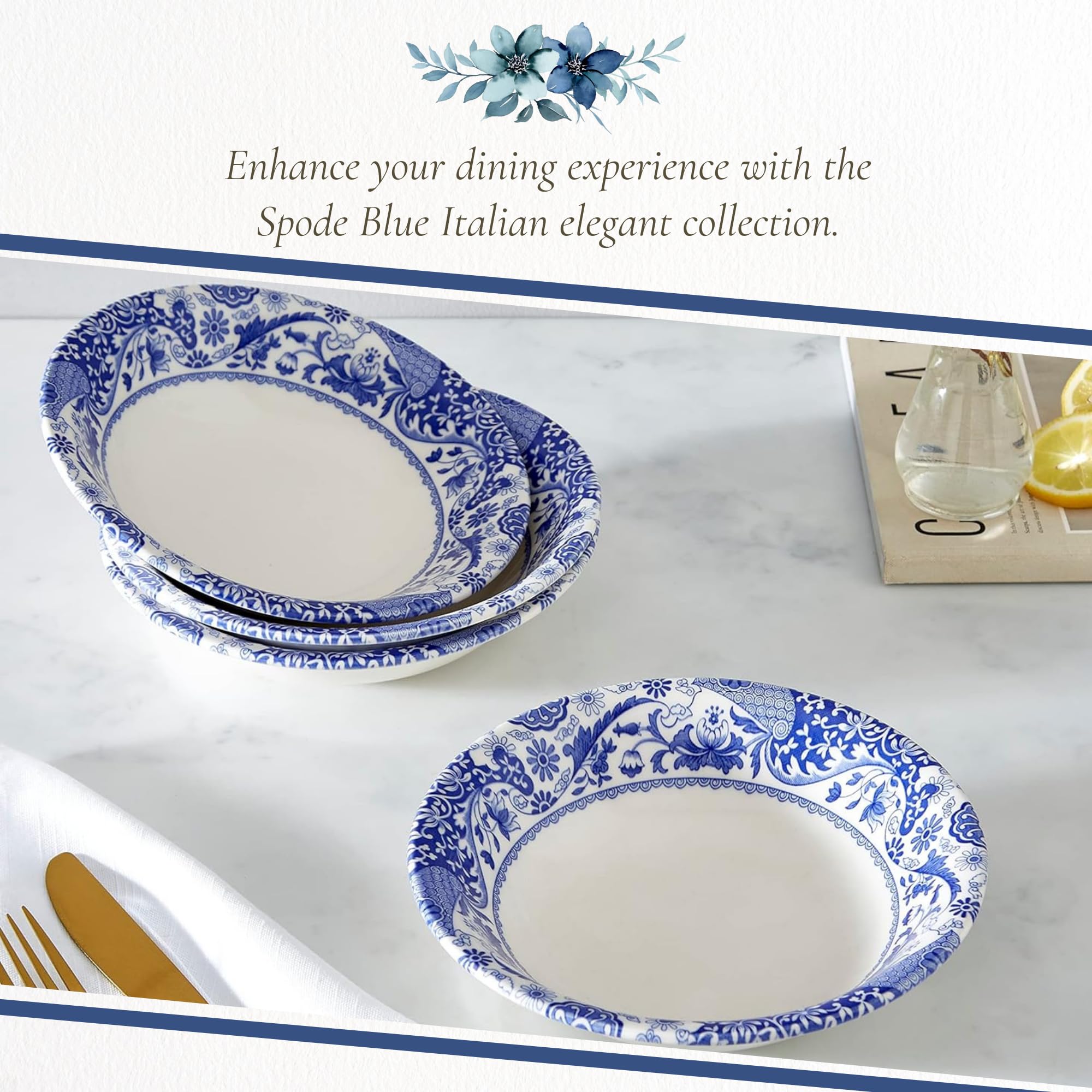 ❤*︎様 BLUELEA ブルレア Embroidery organdy blo Amazon.com | Spode Blue Italian Brocato 8-Inch Cereal Bowl