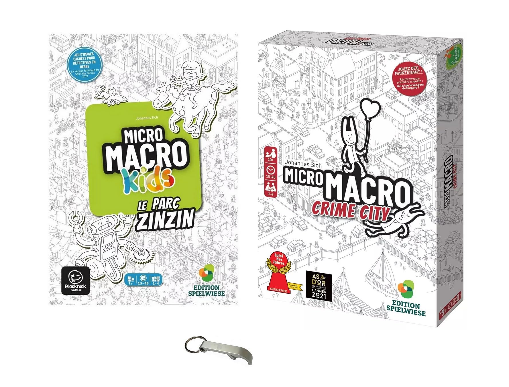 Set of Micro Macro Kids Zinzin Park + Micro Macro Crime City French Version + 1 Blumie Decap (Zinzin + City)
