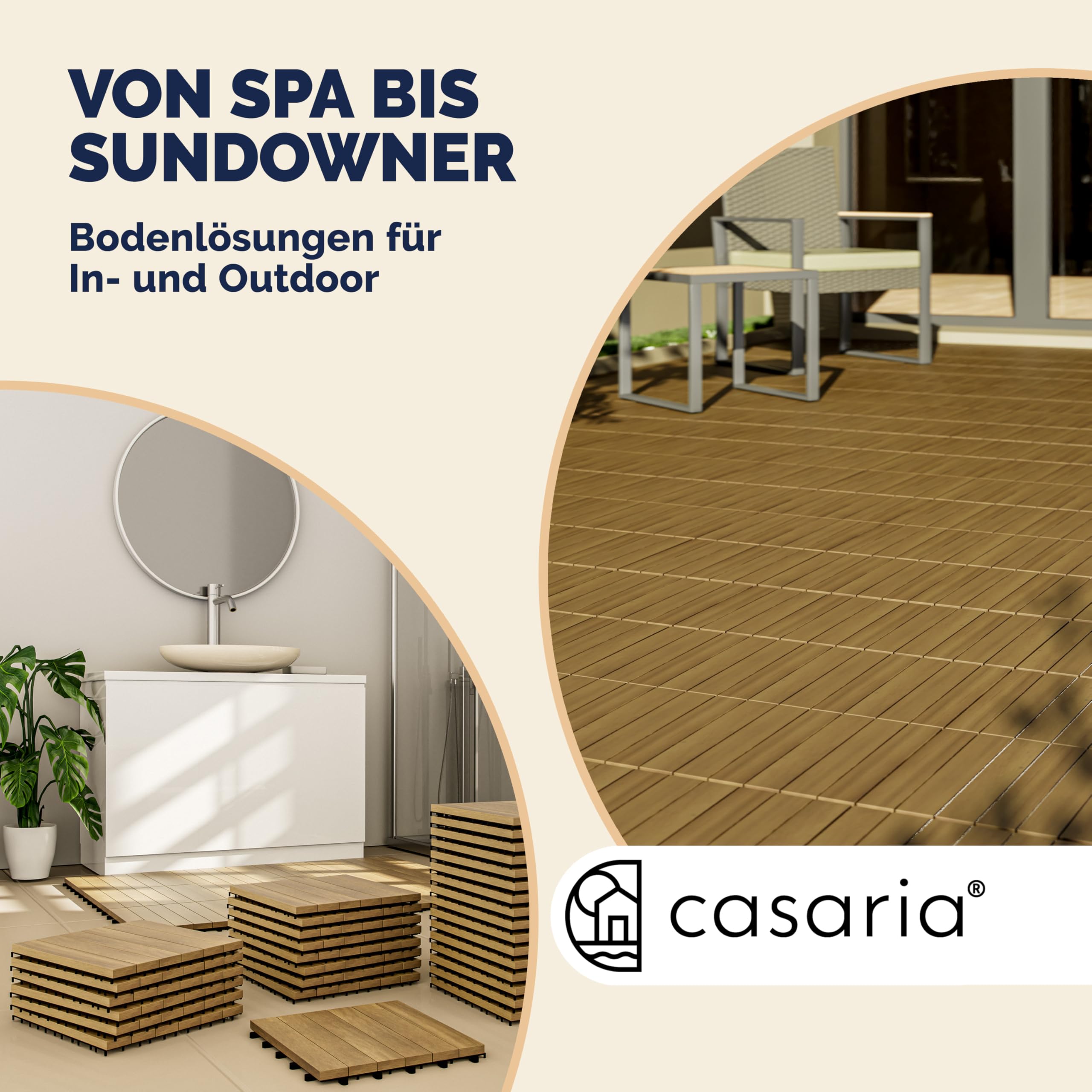 Casaria 11x Baldosas de Madera de Eucalipto 30x30cm 1m² Certificado FSC® Losetas Jardín Terraza Balcón