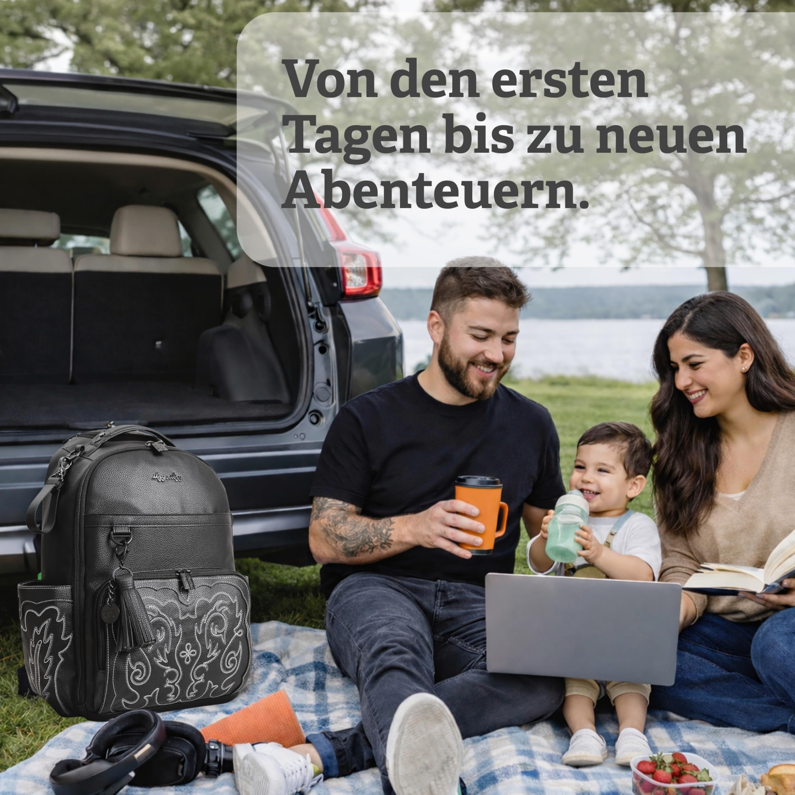 Itzy Ritzy Wickelrucksack & Wickeltasche | Große Nappy Bag mit Wickelunterlage | Groß genug für ihre Welt, organisiert für Ihre | 19 Fächer, Isolierte Flaschenhalter, Kinderwagen-Gurte | Cognac