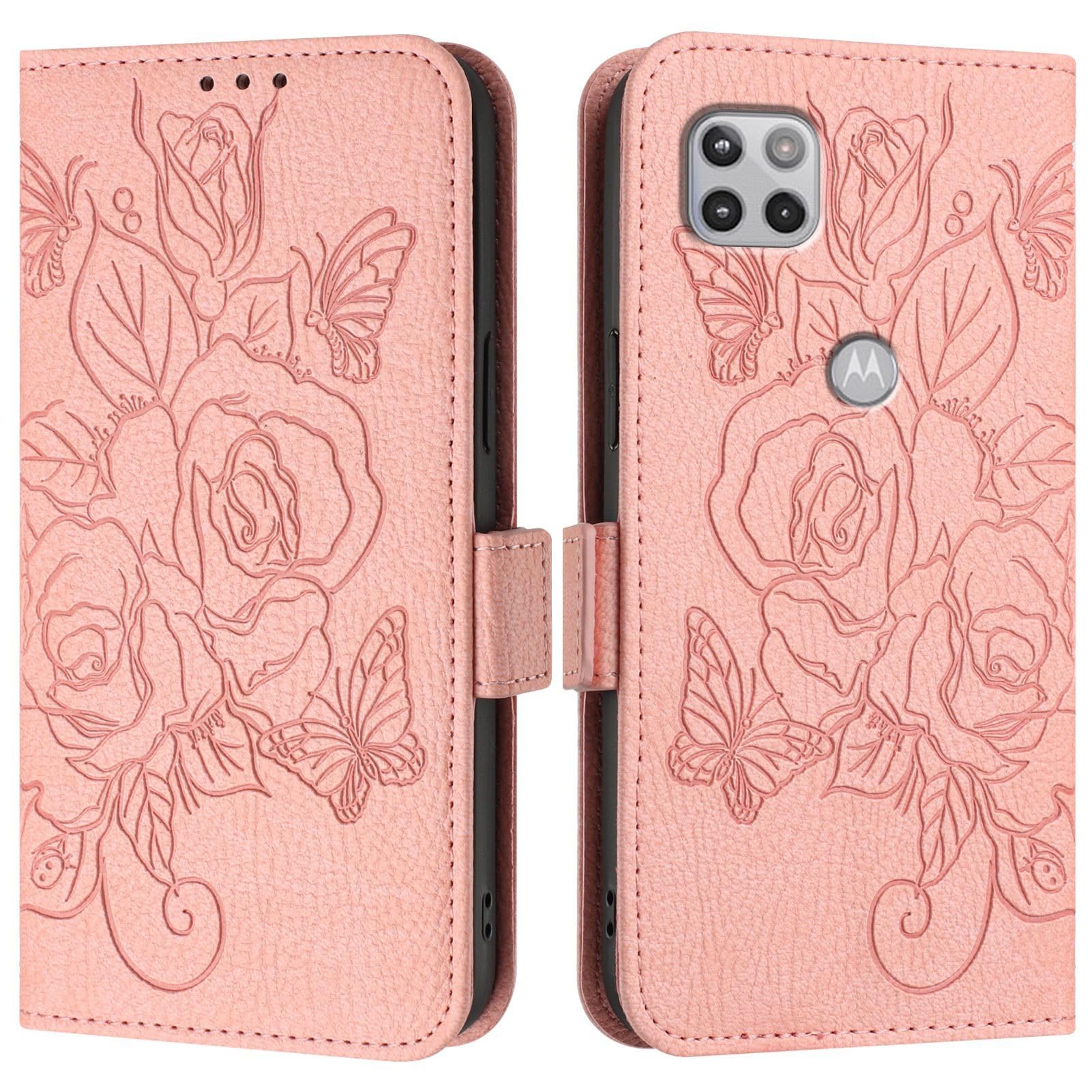 Housse Moto ONE 5G ACE 2021 Cuir PU Rabat Rose