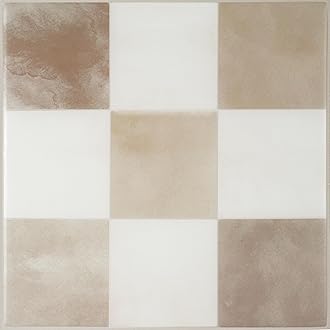 Stick On Tiles Splashback - Luxor Beige/Ivory, Self Adhesive Wall Tiles, 5 Wall Panels 7.75x7.75 in, Heat Resistant Adhesive Wallpaper Tile, Water Resistant Bathroom Tile, Made in Canada