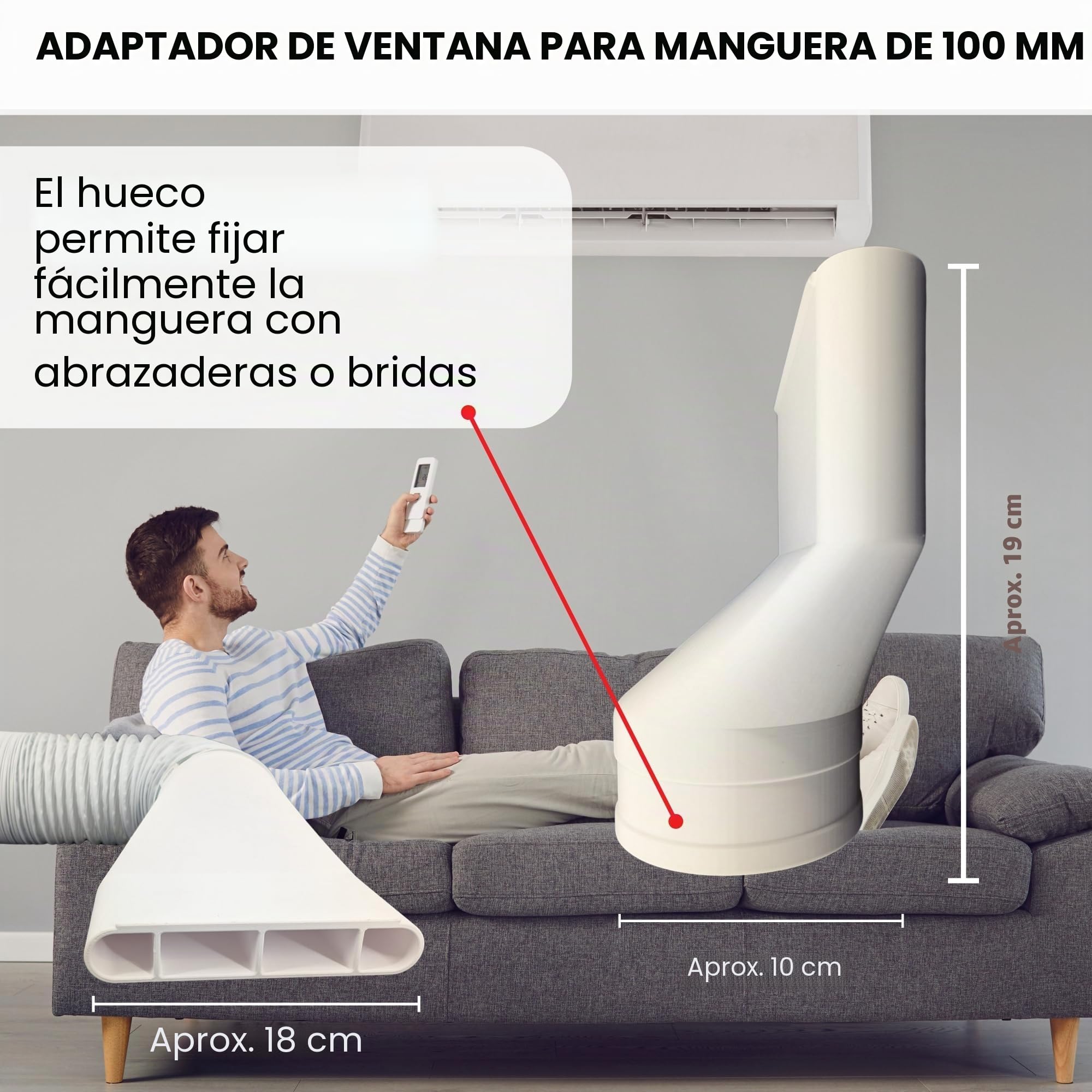 Adaptador de tubo para ventana de techo, ventana basculante para tubo de salida de aire de 100 mm para aire acondicionado, tienda de cultivo, secador, tubo de salida de aire para aire