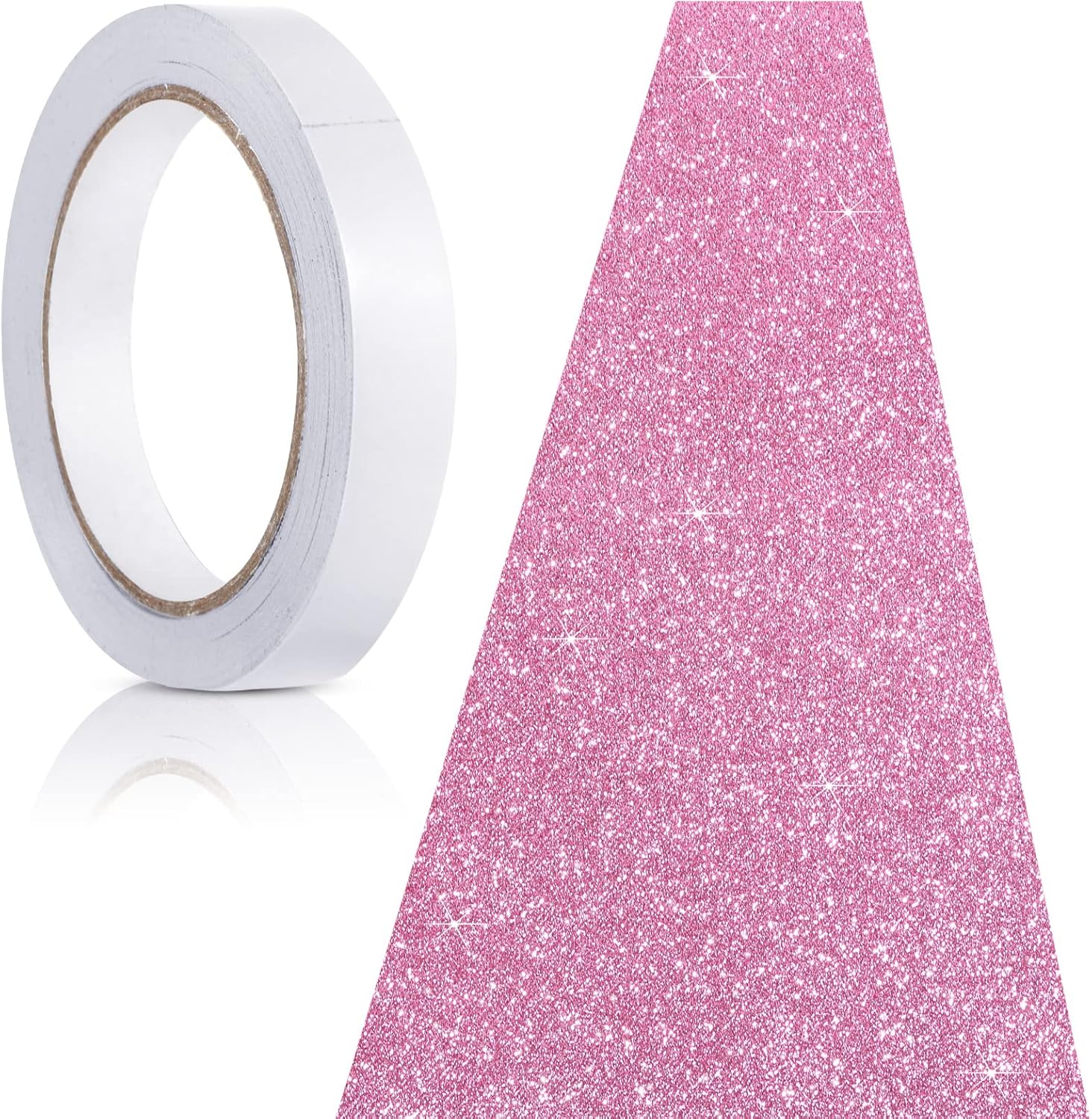 Tatuo Carpet Runner 2.46 x 16.4 Feet Runway Rug 55 GSM Thickness with Carpet Tape for Prom Graduation Wedding Outdoor Indoor Hallway Film Festival Party Rug(Glitter Pink)