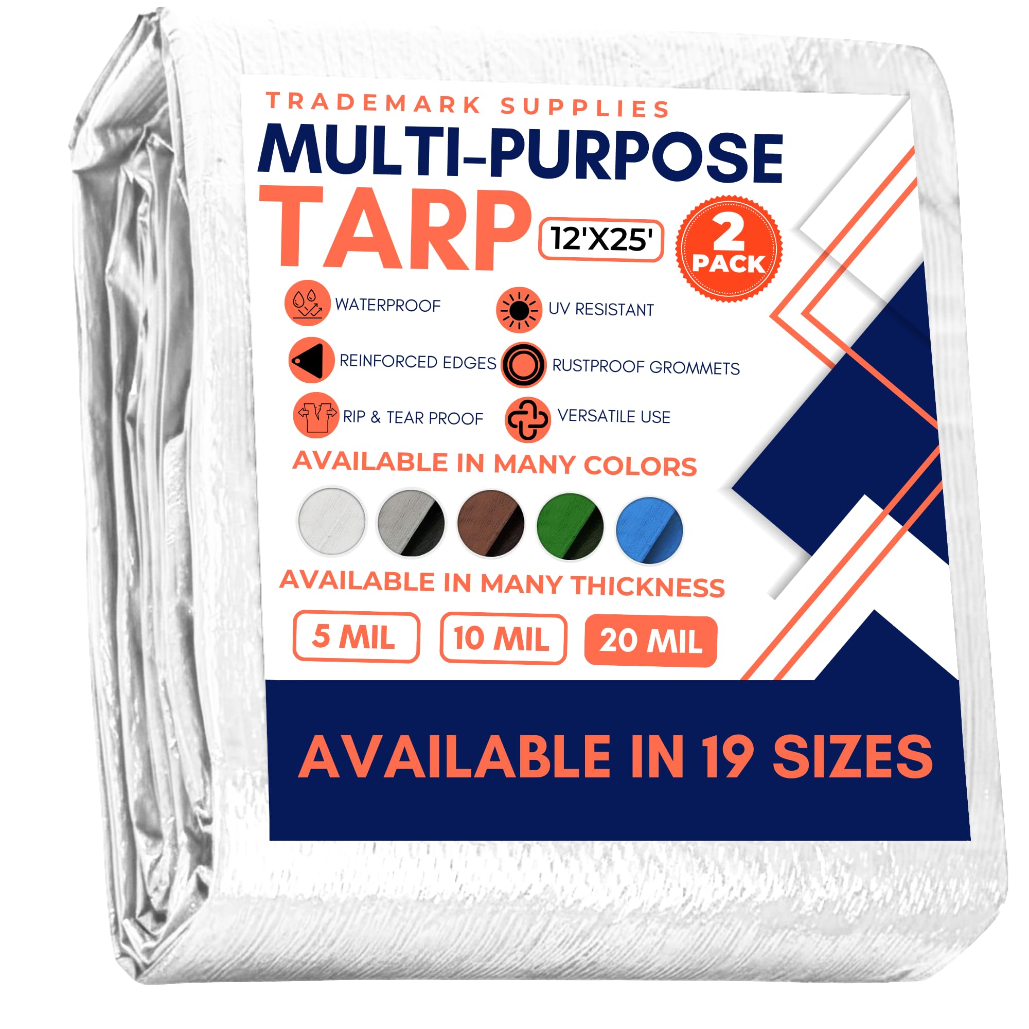 Tarp Cover Brown/Black Heavy Duty 8'X10' Thick Material, Waterproof, Great for Tarpaulin Canopy Tent, Boat, RV Or Pool Cover (8X10 Heavy Duty Poly Tarp Brown/Black) — view 53