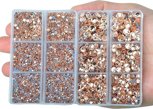 Miniatura 10 de Mezcla de 4000 piezas de cristales redondos, gemas, piedras de vidrio, bisutería plana