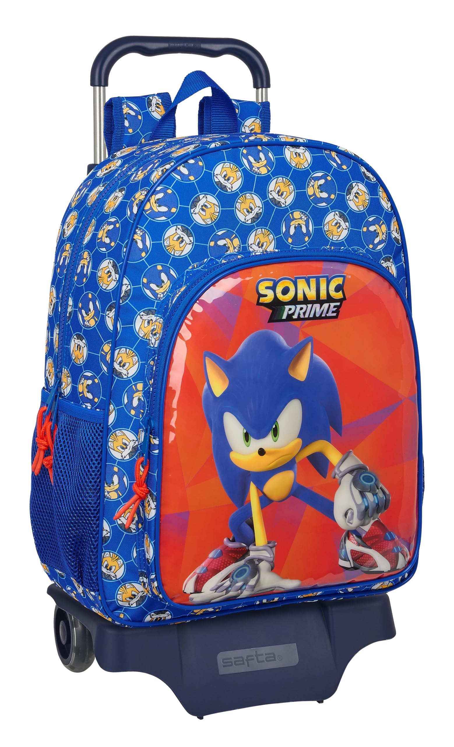 Safta SONIC PRIME - Mochila Escolar con Carro 905, Ideal para Niños de Diferentes Edades, Cómoda y Versátil, Calidad y Resistencia, 33x14x42 cm, Color Azul