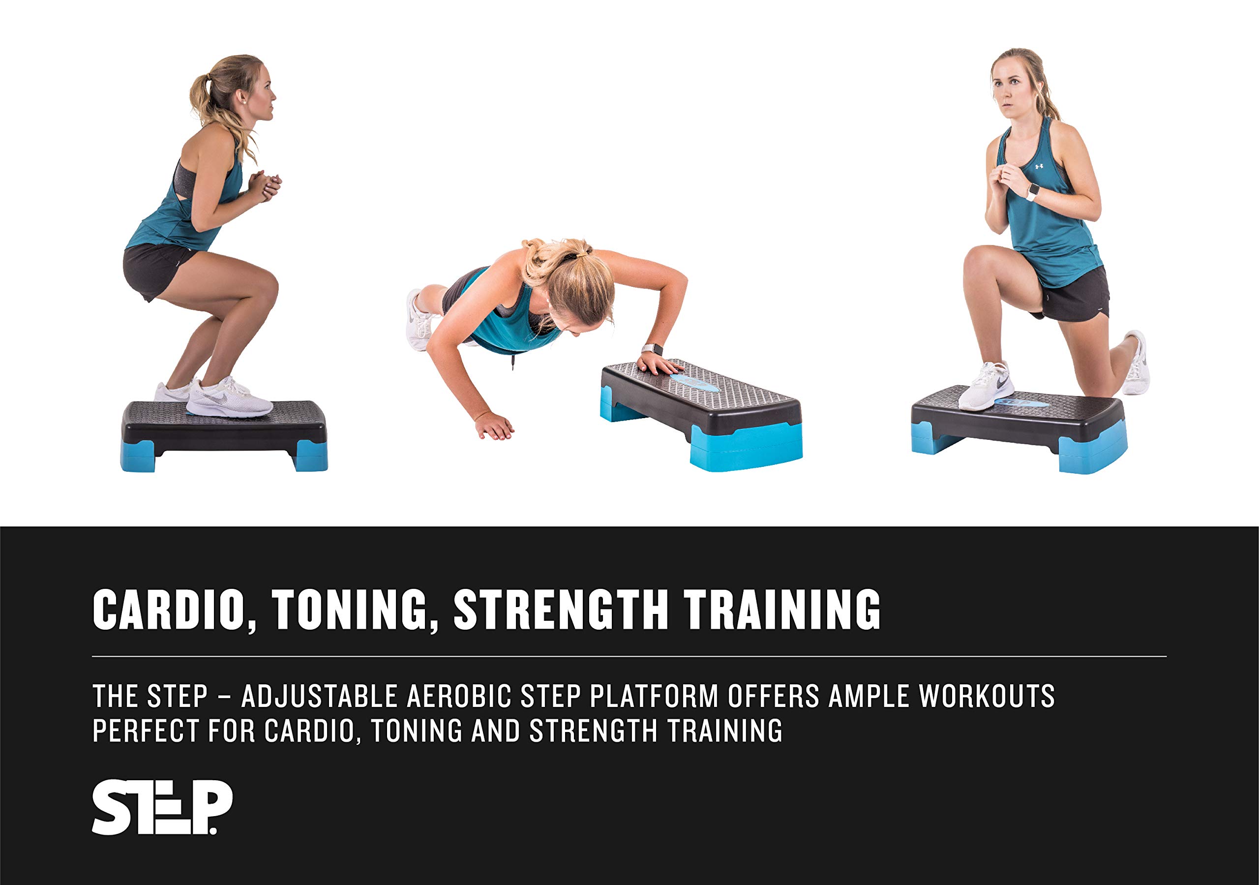 Buy The Step Adjustable Aerobic Step Platform for Cardio, Core