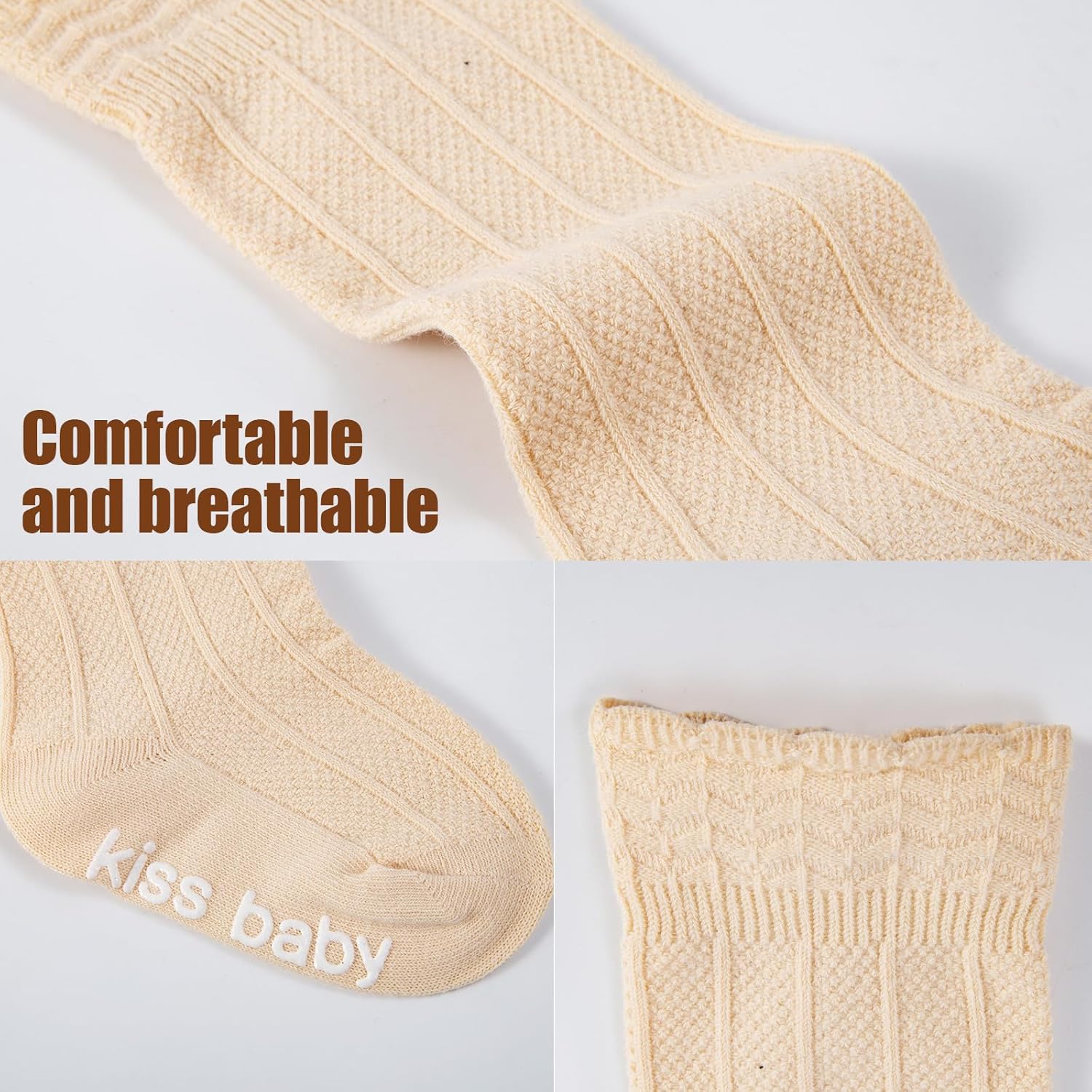 Toddler Girls Knee High Socks Soft Cotton Ruffle Long Tube Socks For Preemie Infant Newborn Toddler - Image 8