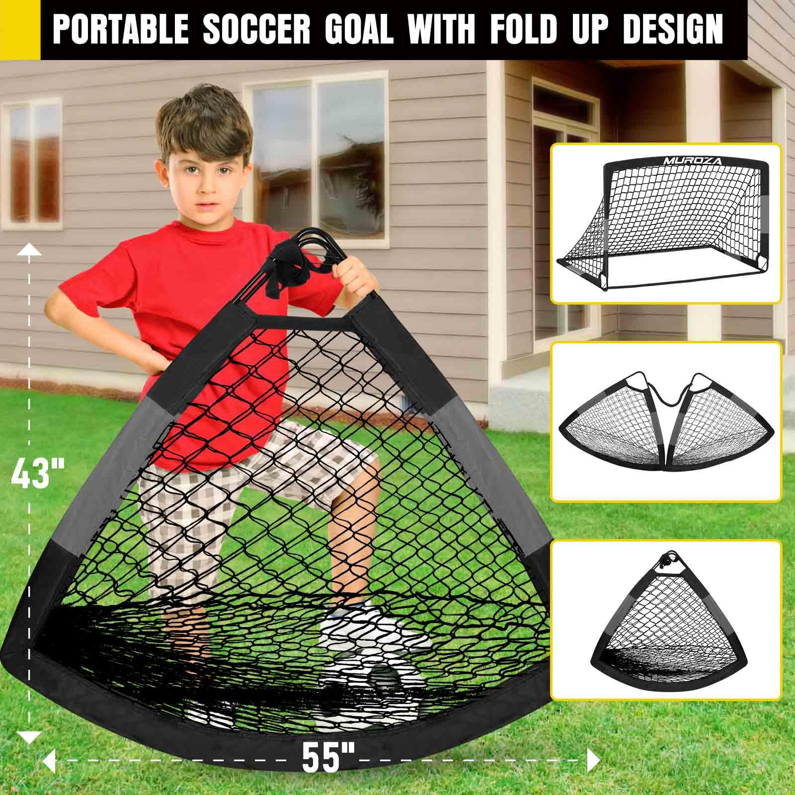 Soccer Goal, Kids Soccer Goals for Backyard Set, Pop Up Soccer Net view 6