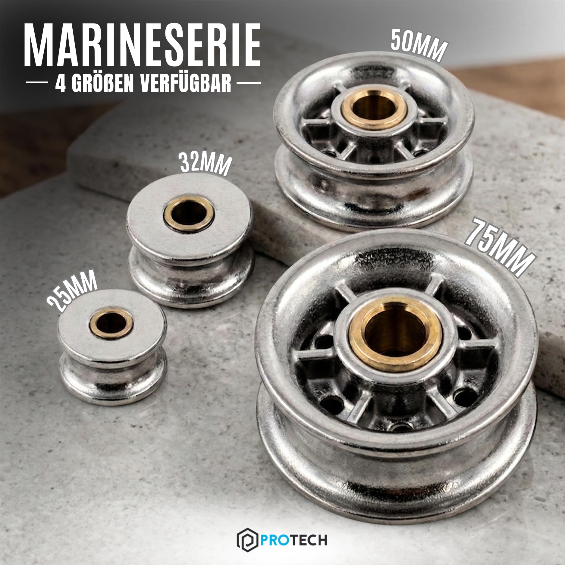50MM puleggia monoblocco in acciaio inox 304 M50 puleggia rullo di