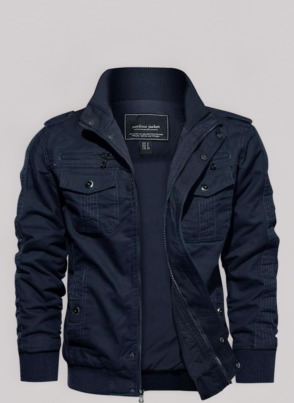 EKLENTSON Men's Casual Cotton Military Bomber Jacket Winter Outerwear Windbreaker Cargo Jacket Multi Pockets