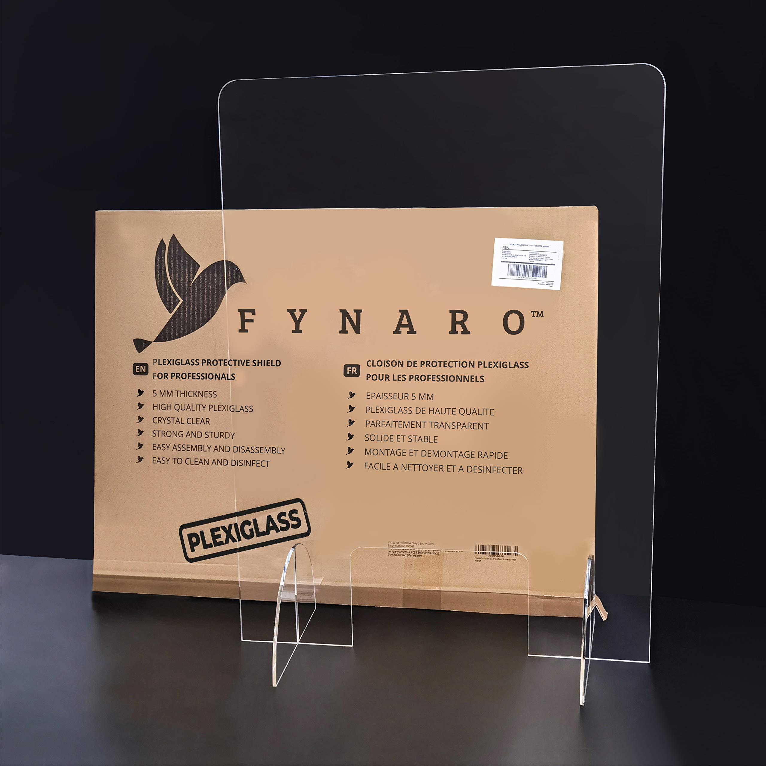 VITRE ECRAN Protection PLEXIGLASS Transparent COMPTOIR 65X65CM Accueil RÉCEPTION Separation