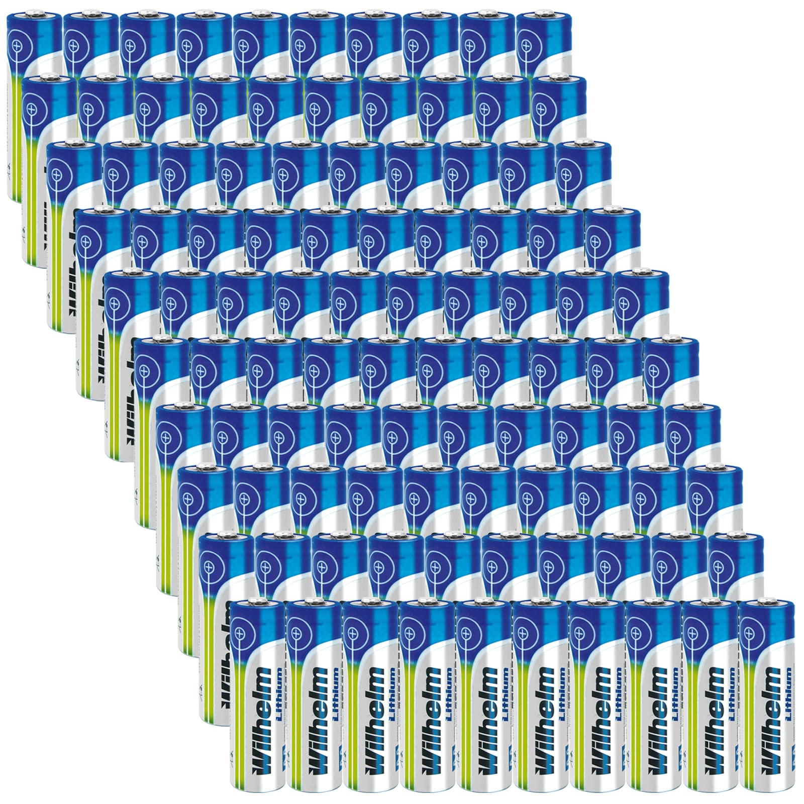 Wilhelm Lithium AA Batterien Mignon LR6 1,5 V Lange Laufzeit – 100 Stück
