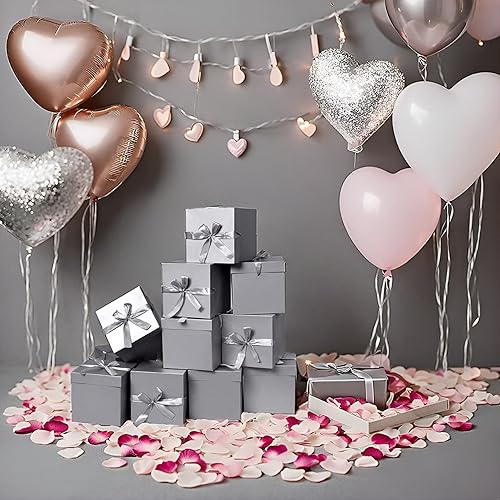 Miniatura 6 de GP SUP Paquete de 12 cajas de regalo con tapas, cajas de papel de regalo para regalos, damas de honor, chocolate, cupcake, manualidades (plata, 4 x