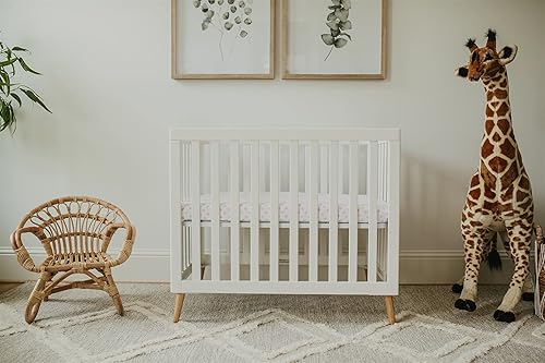 Miniatura 5 de NODNAL CO. Juego de 3 sábanas de cuna portátiles para cuna, color rosa, 100% algodón Oeko-TEX, ropa de cama de guardería para bebé, paquete de viaje