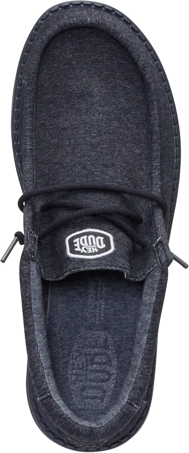 HEYDUDE Wally Stretch Jersey Wide Black Size 13, Men's Shoes, Slip on Loafers, Comfortable & Light-Weight - Image 3