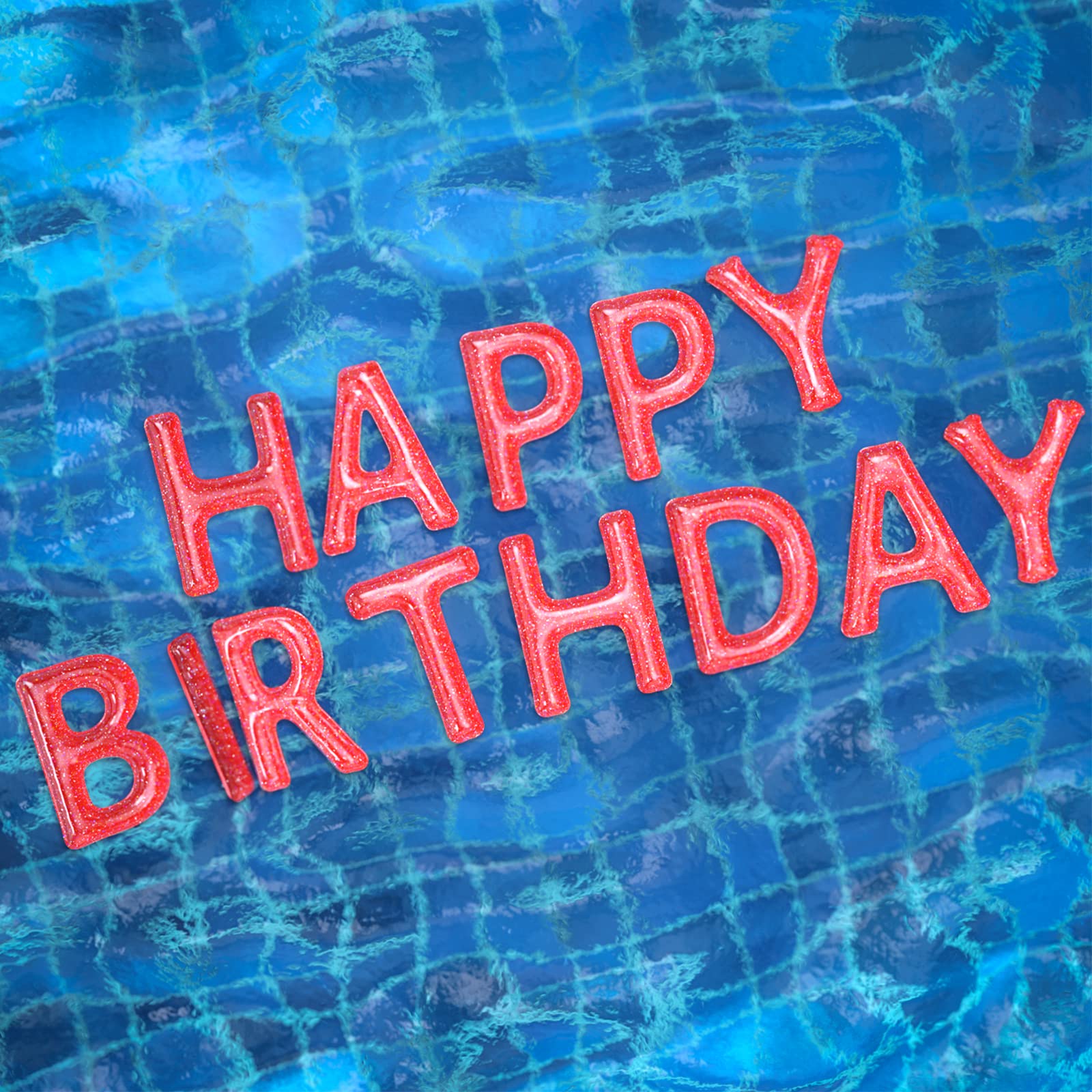 Happy Birthday Pool Float - 20" Large Floating Letters for Pool, Inflatable Pool Floating Pool Letters Summer Pool Party Decorations, Perfect Birthday Banner Backdrop, Ideal Gifts for Men Women Kids