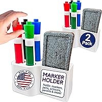 Vista 10 de Soporte magnético para marcadores para pizarra blanca – Crea acceso instantáneo a accesorios de pizarra blanca – Capacidad para 4 marcadores