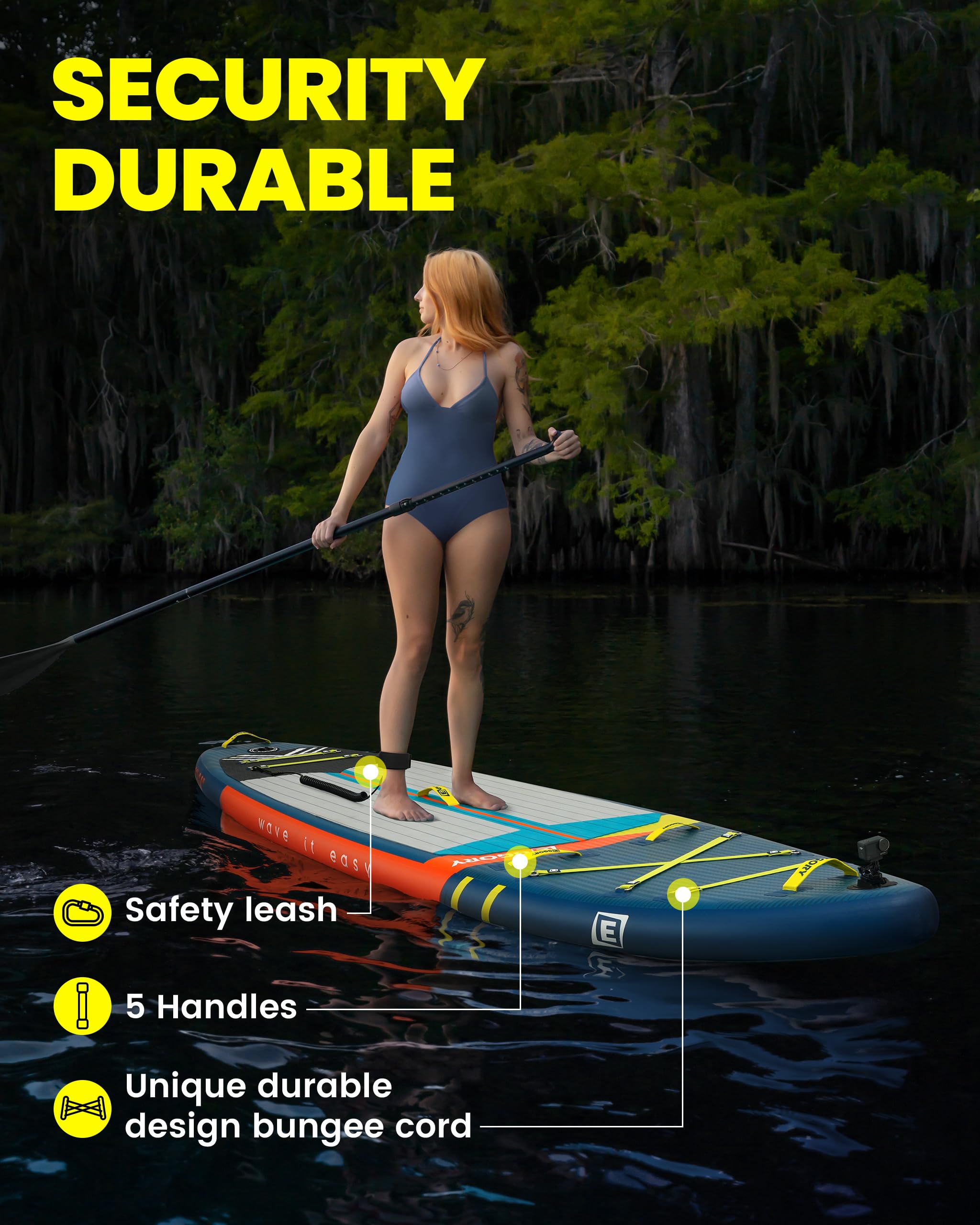 Tavola da surf gonfiabile SUP completa Paddleboard accessori pagaia regolabile, pompa, zaino da viaggio, guinzaglio, borsa impermeabile, tavola per adulti
