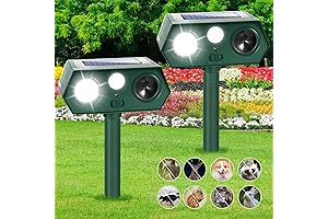 2 Pack Solar Ultrasonic Animal Repellent Outdoor, 2024 Newest Animal Deterrent and Cat Deterrent