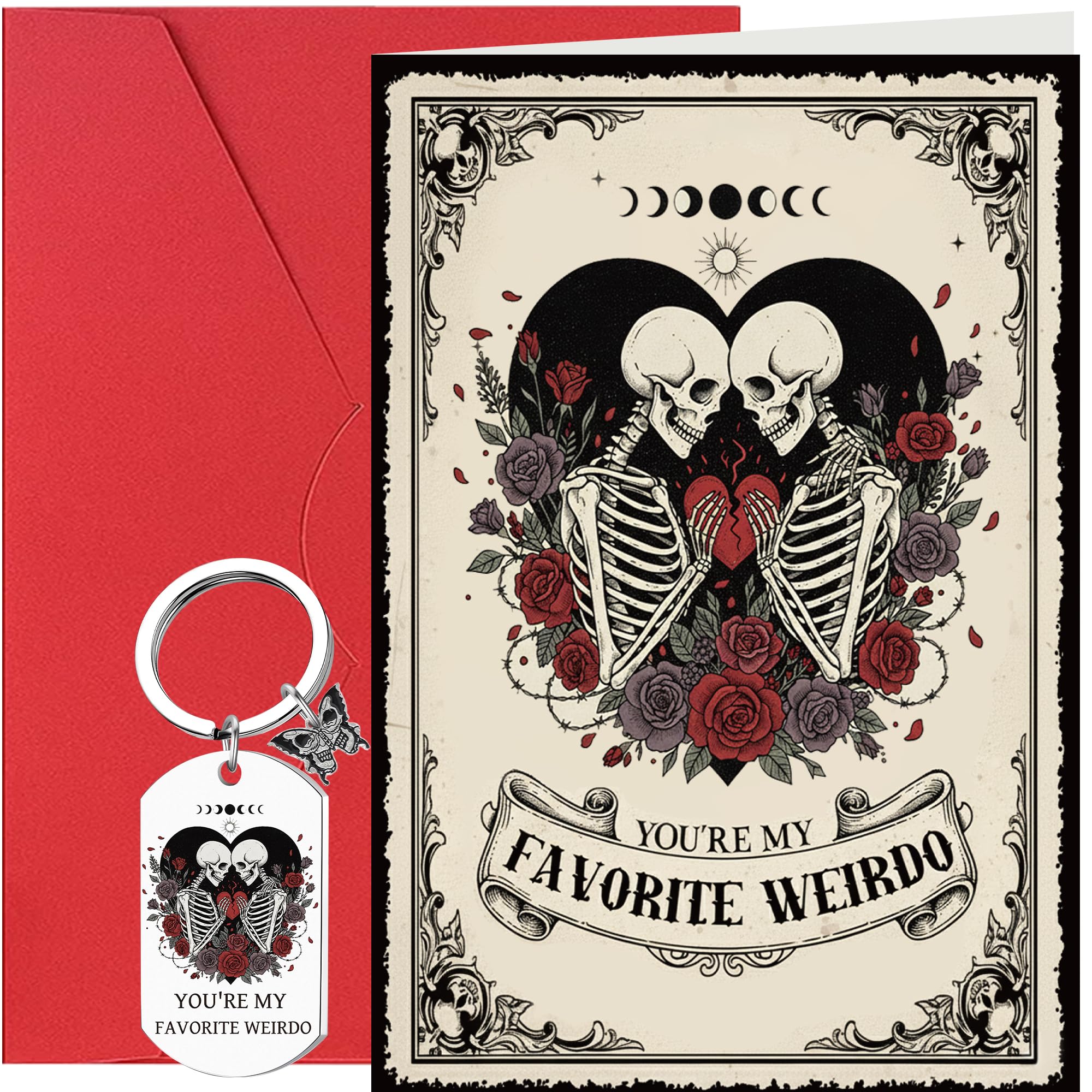 Gothic Valentine's Day Card - Dark Romance Vintage Skeleton Gifts