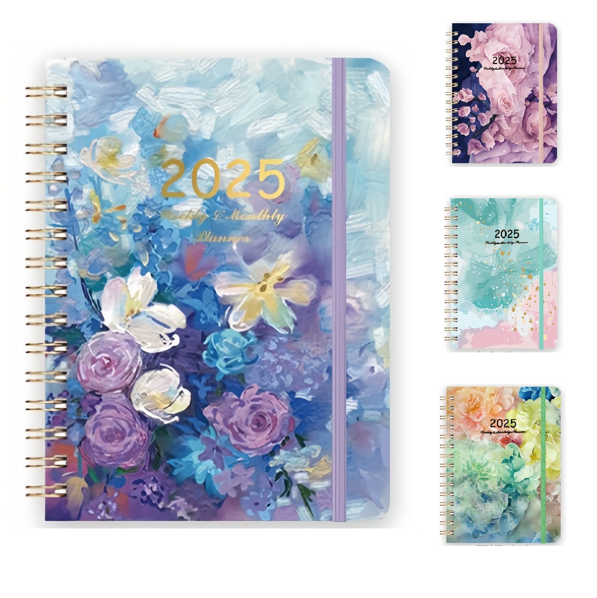 PINKE 2025 Academic Monthly and Weekly Planner, Jan. - Dec., A5 (6.3" X 8.5") With Sturdy Cover, Twin-Wire Binding, and Monthly Tabs (A)