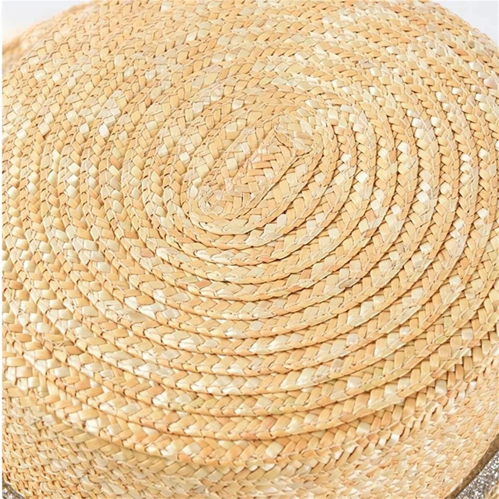 Sombreros de paja de verano para mujer, sombrero de playa con diamantes de imitación