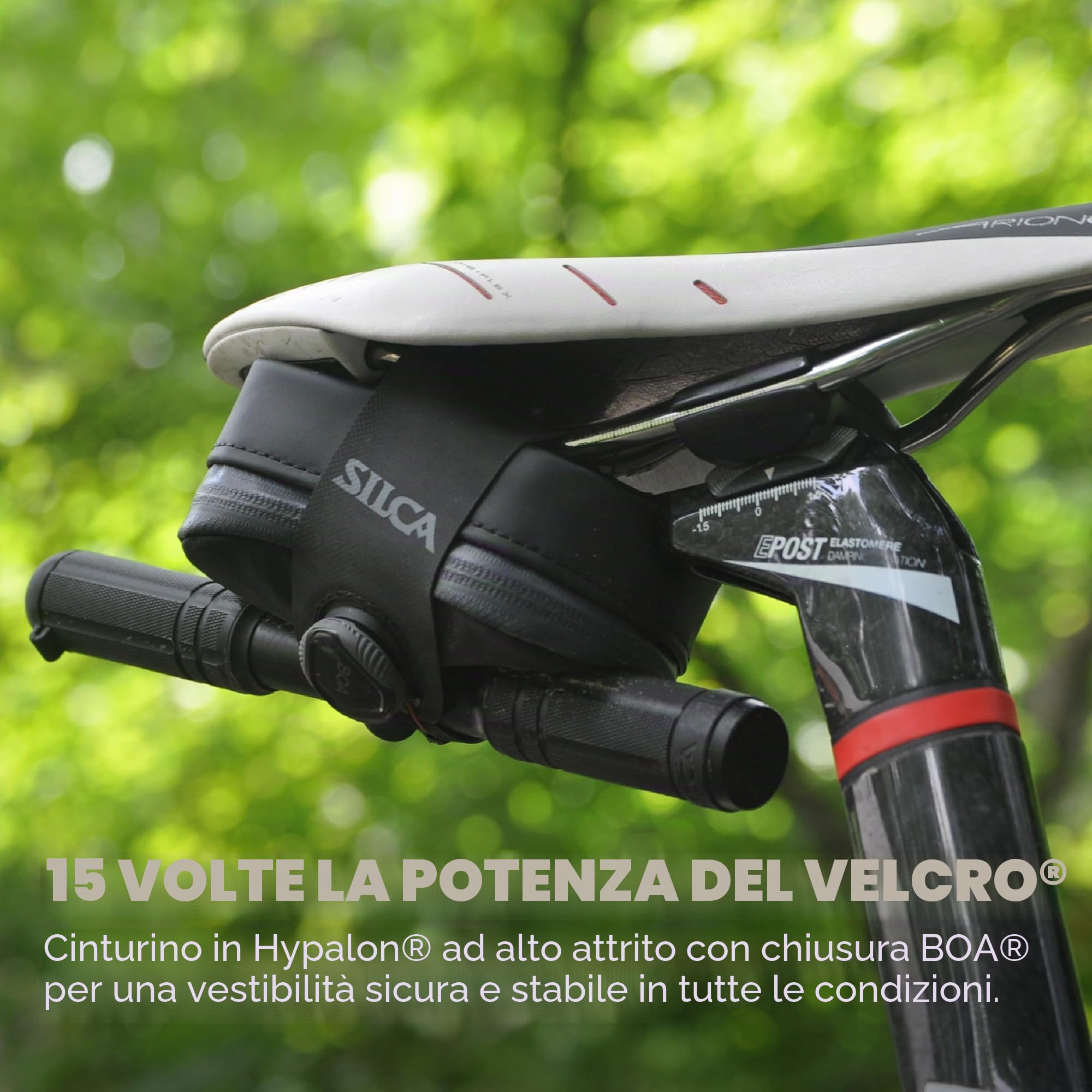 SILCA MATTONE | Borsa per bici con sistema di chiusura BOA | Impermeabile YKK Zipper Storage | Borsa da sella per bici da strada | Piccola borsa per bici | Borse per bici sotto il sedile