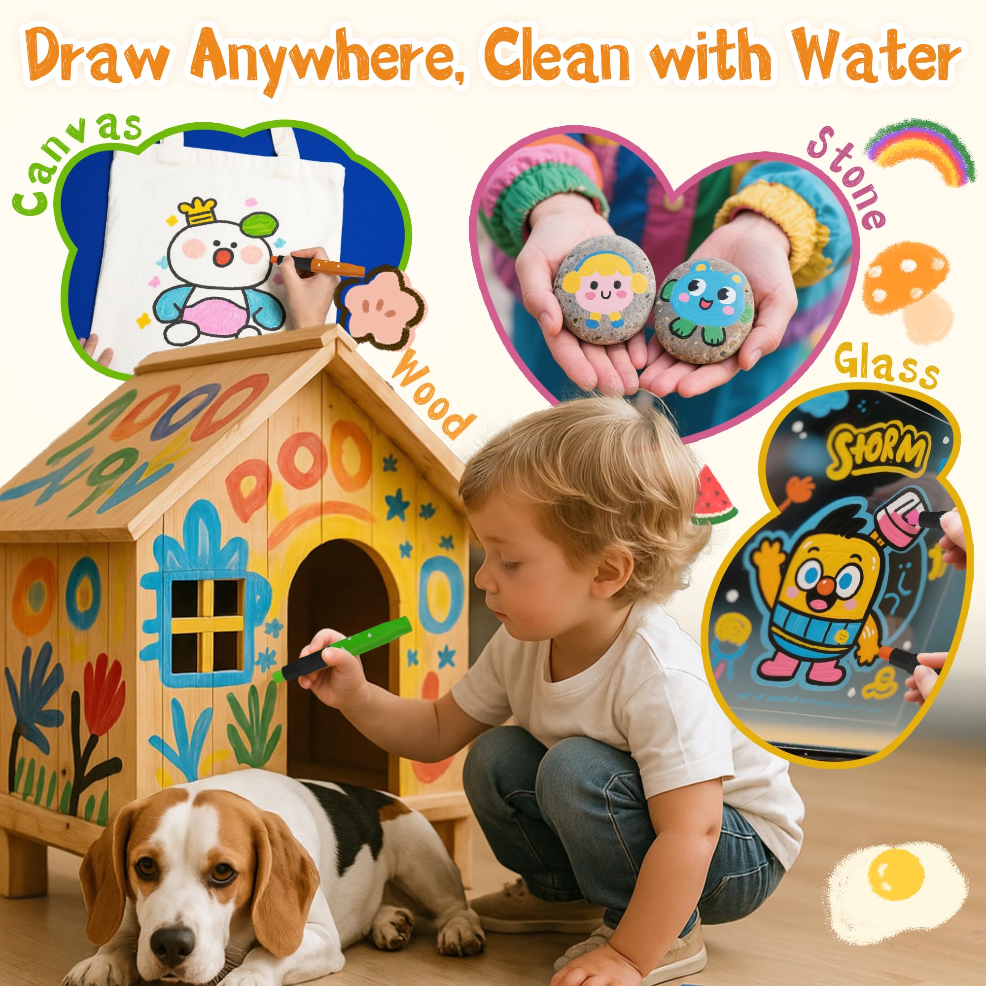 iCrayon Set di Stick di Pittura a Tempera Jumbo, 12 Colori – Facili da Usare, Lavabili, Non Tossici, Ideali per Bambini