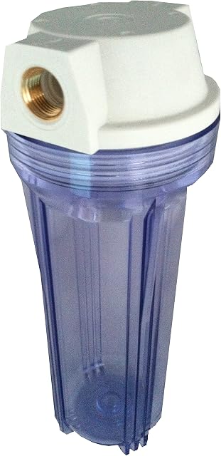 10" Water Filter Housing 3/4" Brass Ports & Clear Transparent Bowl Fits All 10" Standard Water Filters