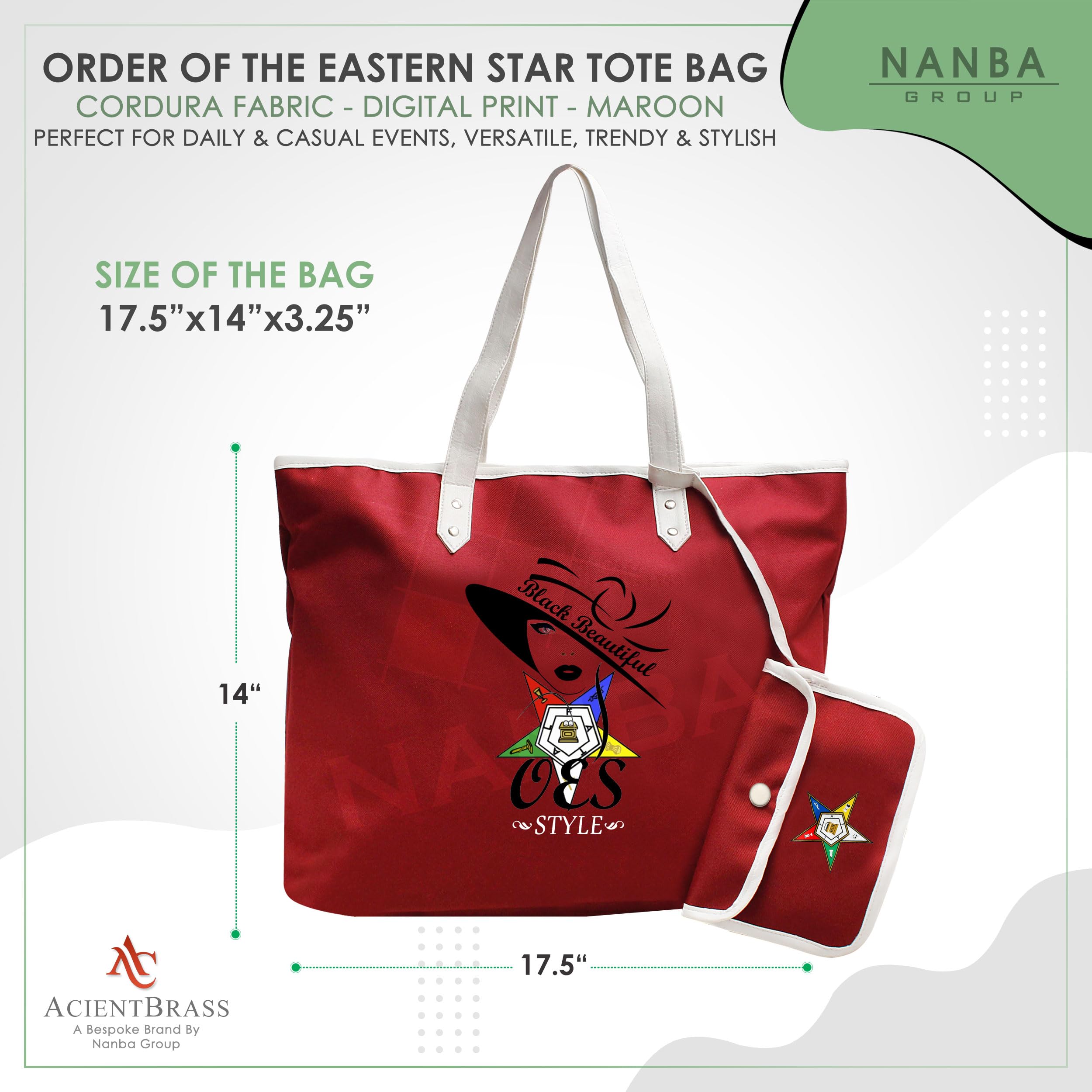 Order of the Eastern Star OES Tote Bag with Matching Wallet
