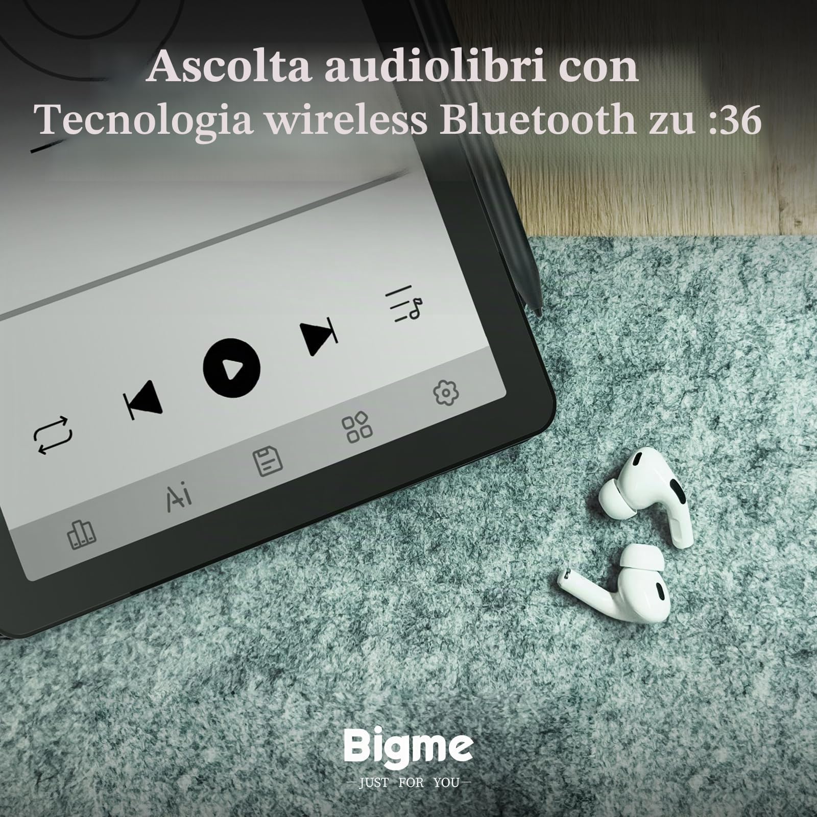 Bigme Lettore ePaper a colori B6 da 6 pollici con Android 14OS, 4 + 64 GB (nero)
