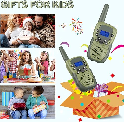 Miniatura 7 de Walkie Talkies recargables para niños y niñas, Selieve Radio de 2 vías de 22 canales de 3 millas, rango de 3 millas, juguete de mano con voz HD,