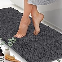 Vista 15 de ITSOFT Tapete de baño de felpa de 47 x 21 pulgadas, absorbente, lavable a máquina, antideslizante, alfombrillas de baño de chenille, de secado
