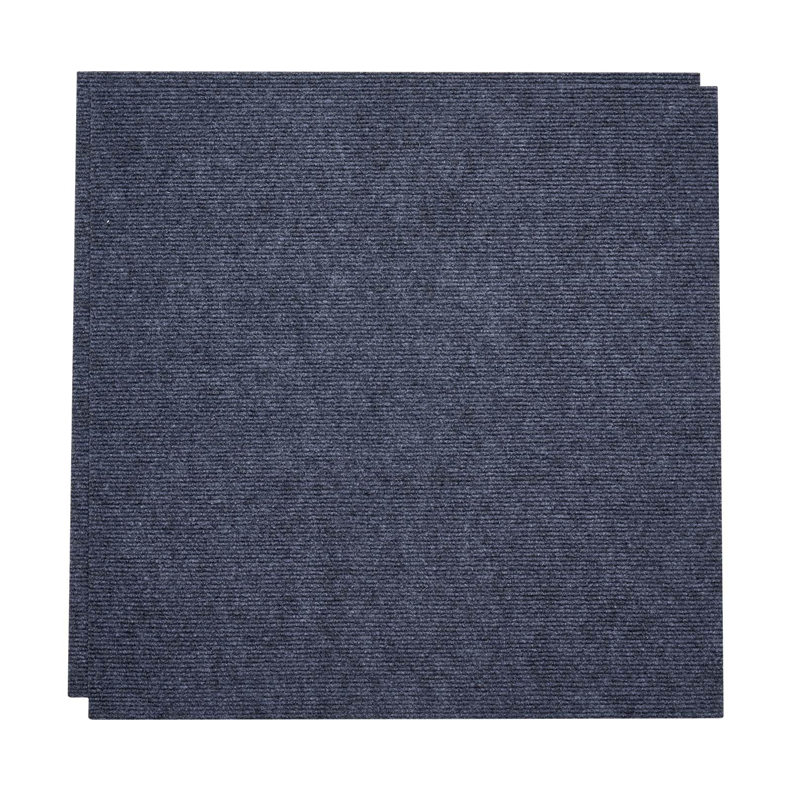 VEVOR Płytki dywanowe 609,6 x 609,6 x 5 mm, 15 sztuk, samoprzylepne wykładziny podłogowe o powierzchni 5,5 m², łatwa wymiana "zrób to sam" do salonu i biura, szare