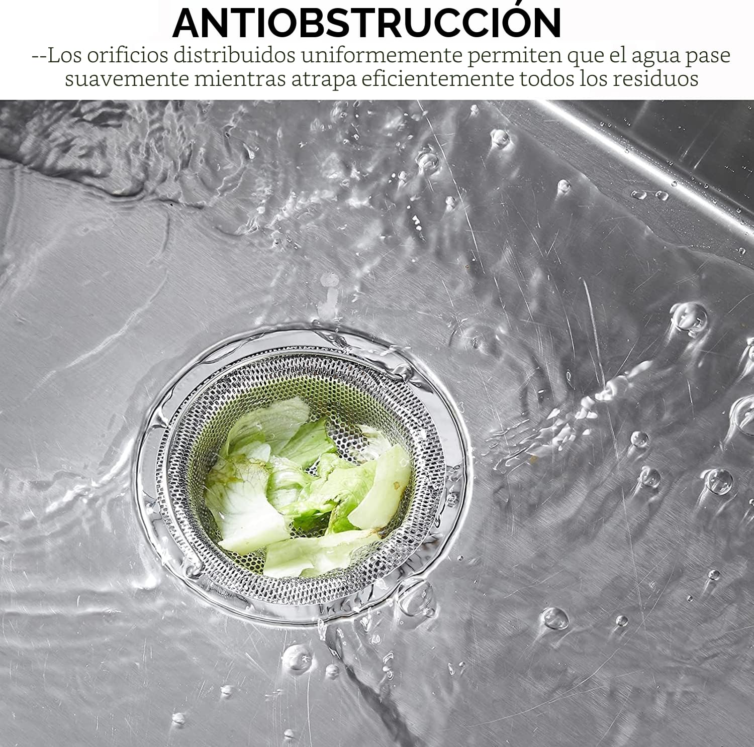 2 Piezas Colador Fregadero, Tamiz del Fregadero de Cocina del Acero Inoxidable, Filtro de Drenaje de Fregaderos con Asa para Evitar Obstrucciones, 11 cm x 2 cm