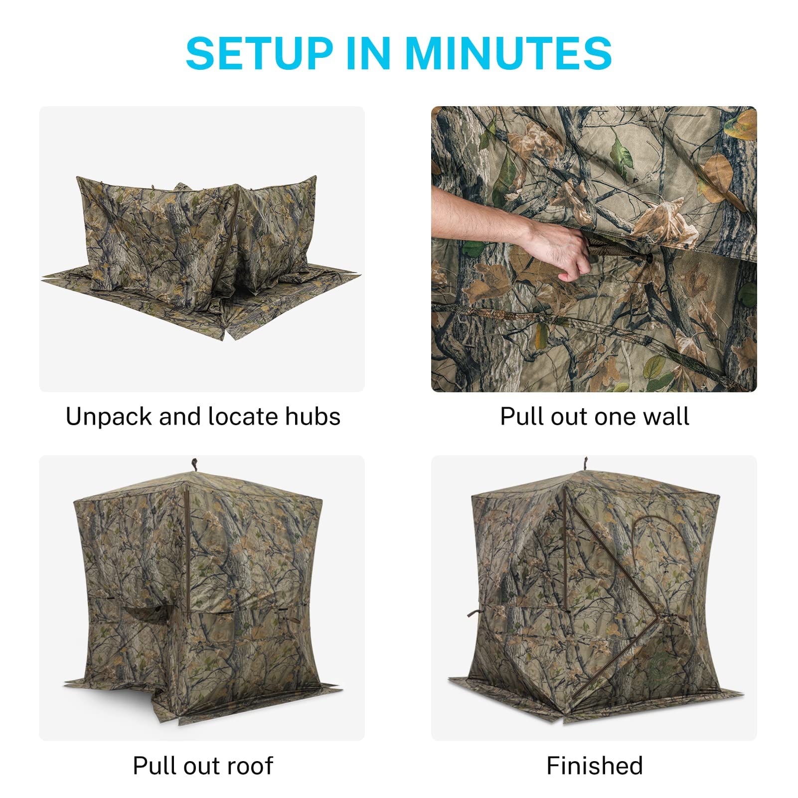 Gonex Hunting Blind, 270 Degree See Through Ground Blind 23 Person