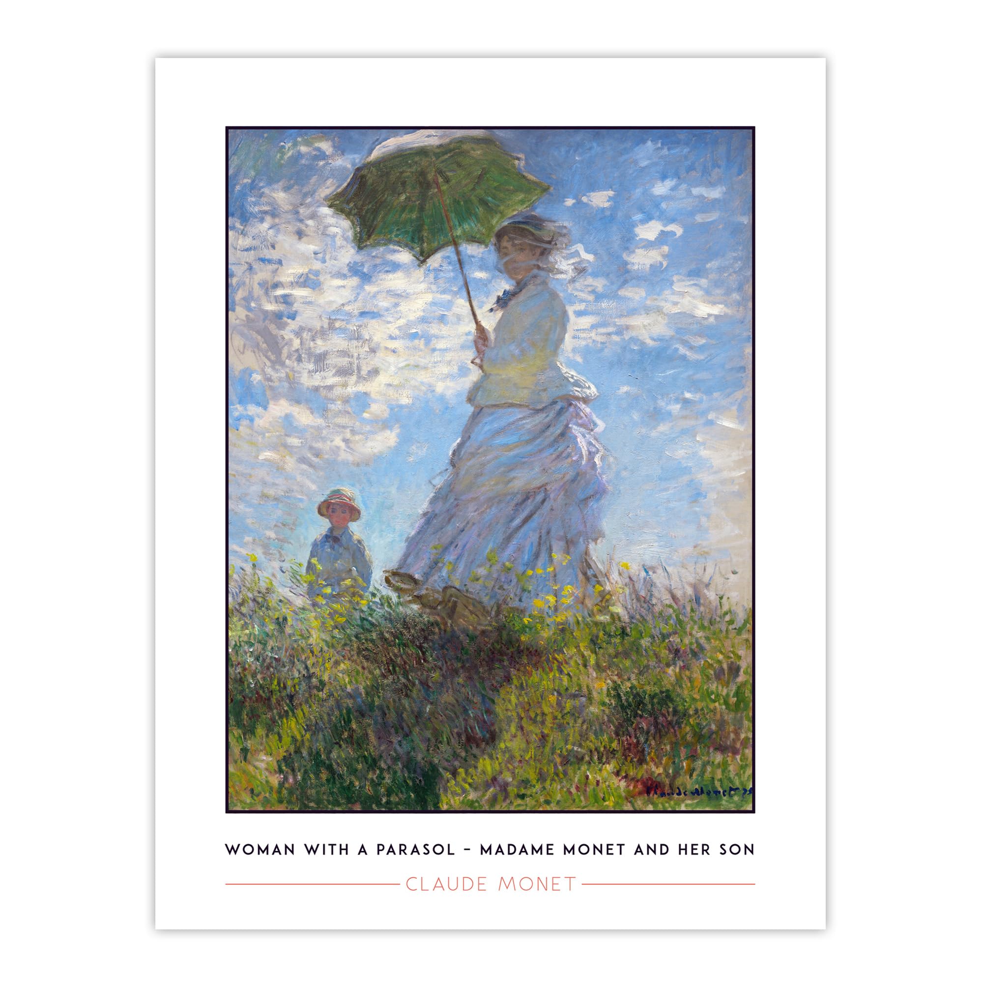 Claude Monet Woman With Parasol Madame Monet And Son Wall Art Poster Print
