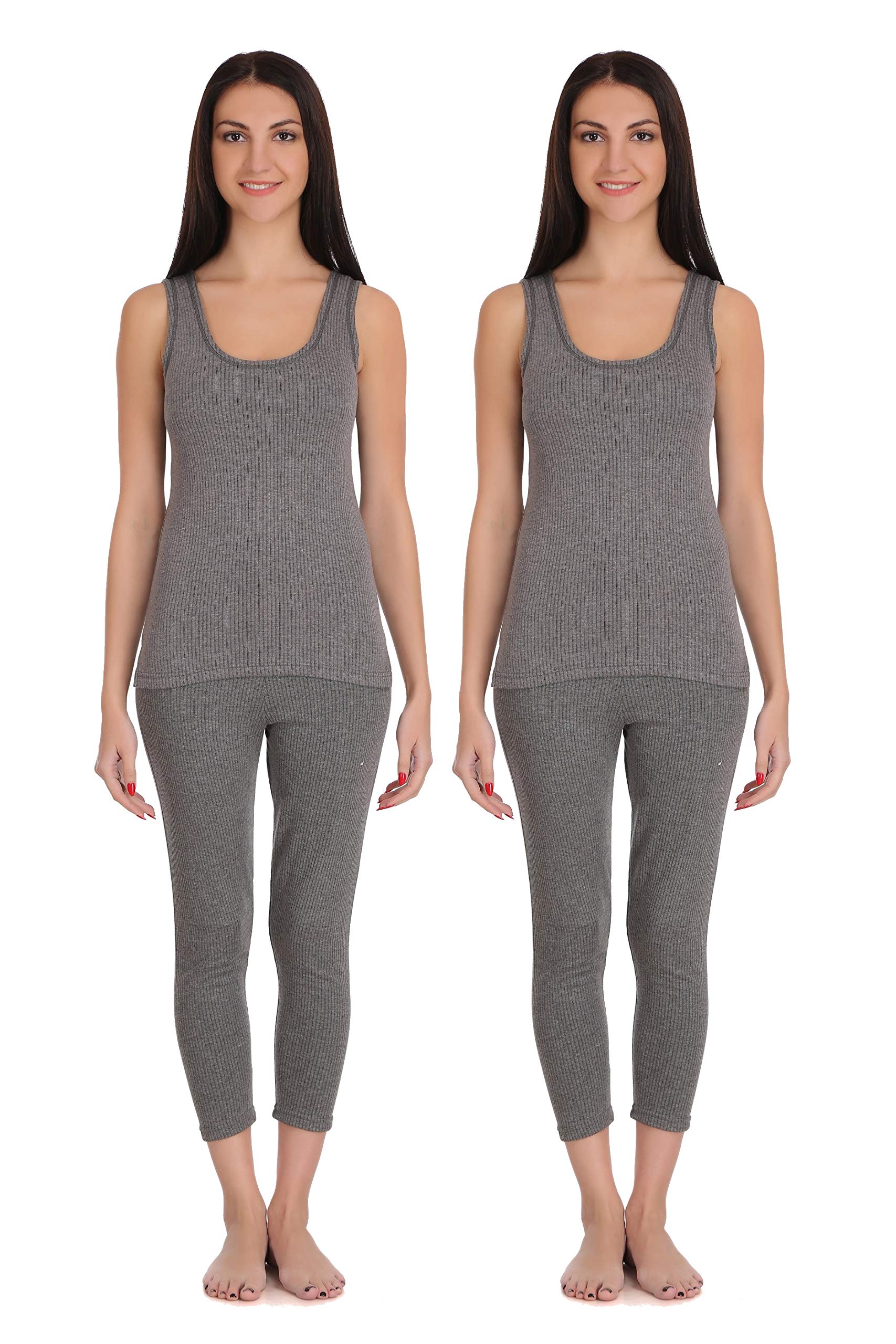 selfcare Women's Cotton Thermal Top and Pyjama Set (Dark Grey, 5XS)- Pack of 2-picture-33