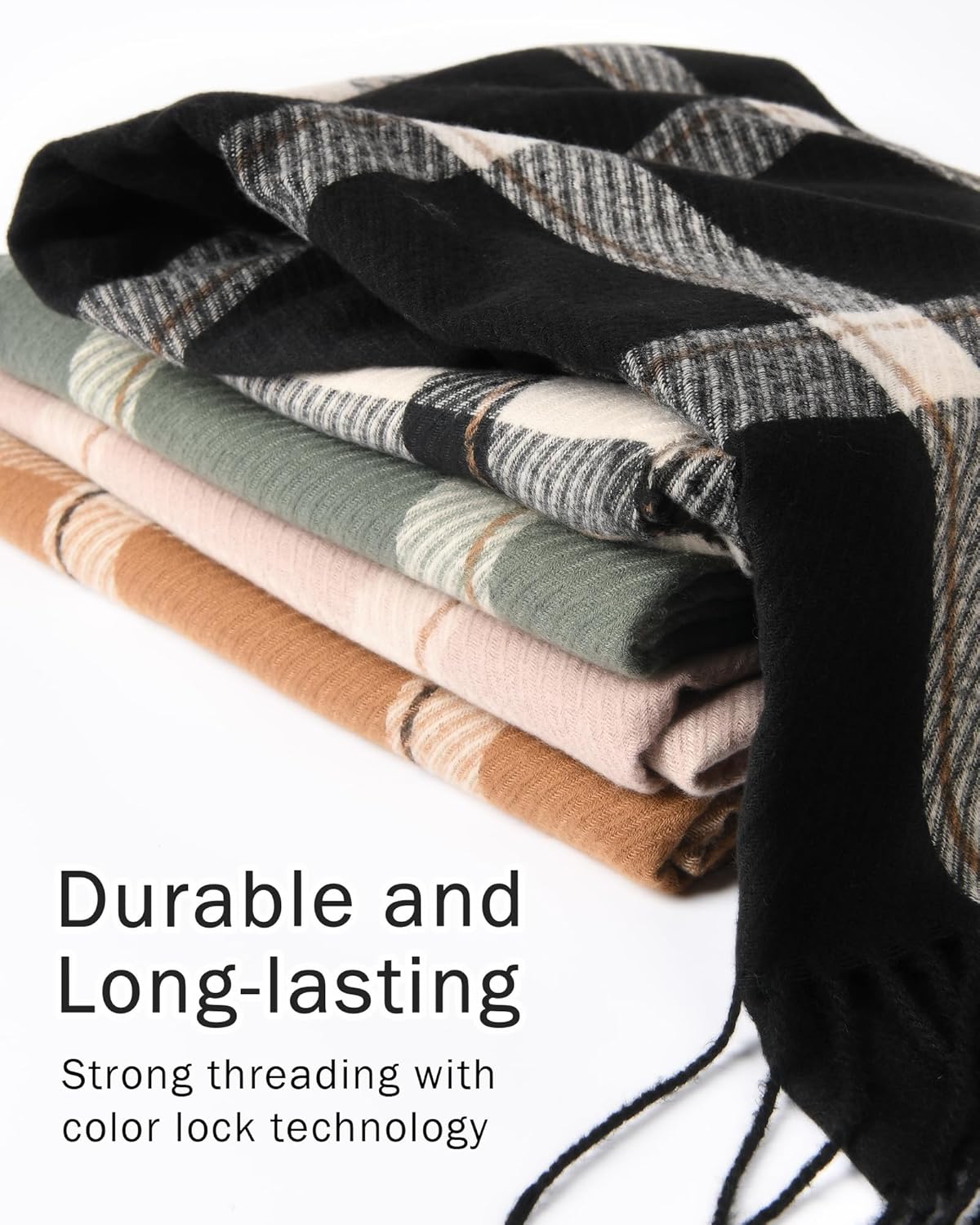 FURTALK Winter Scarf for Women Shawl Soft Tassel Plaid Large Oversized Scarves Wraps - Image 6