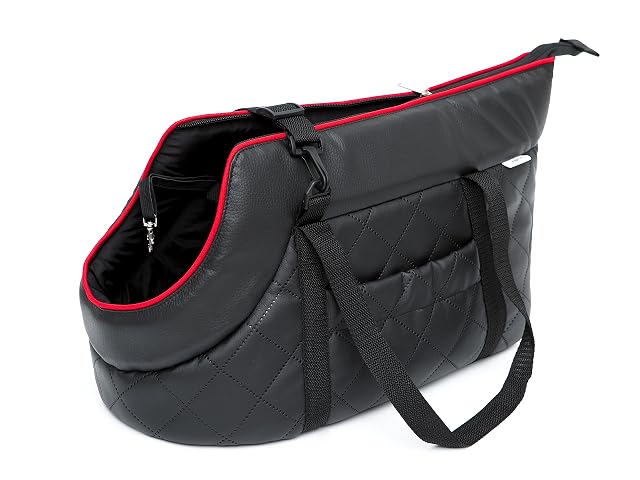 Foto 2 de 4 de PillowPrim Bolsa de transporte para perros de piel ecológica para perros pequeños y medianos y gatos