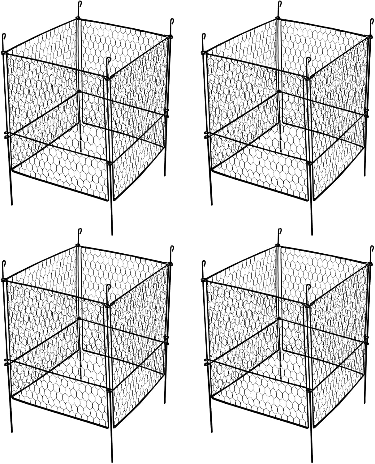 (4 Packs) Chicken Wire Cloche Plant Protector Cage Garden Cloches Plant Cloche to Protect Plant from Deer and Other Small Animals (11.8" L x 11.8" W x 11.8" H)