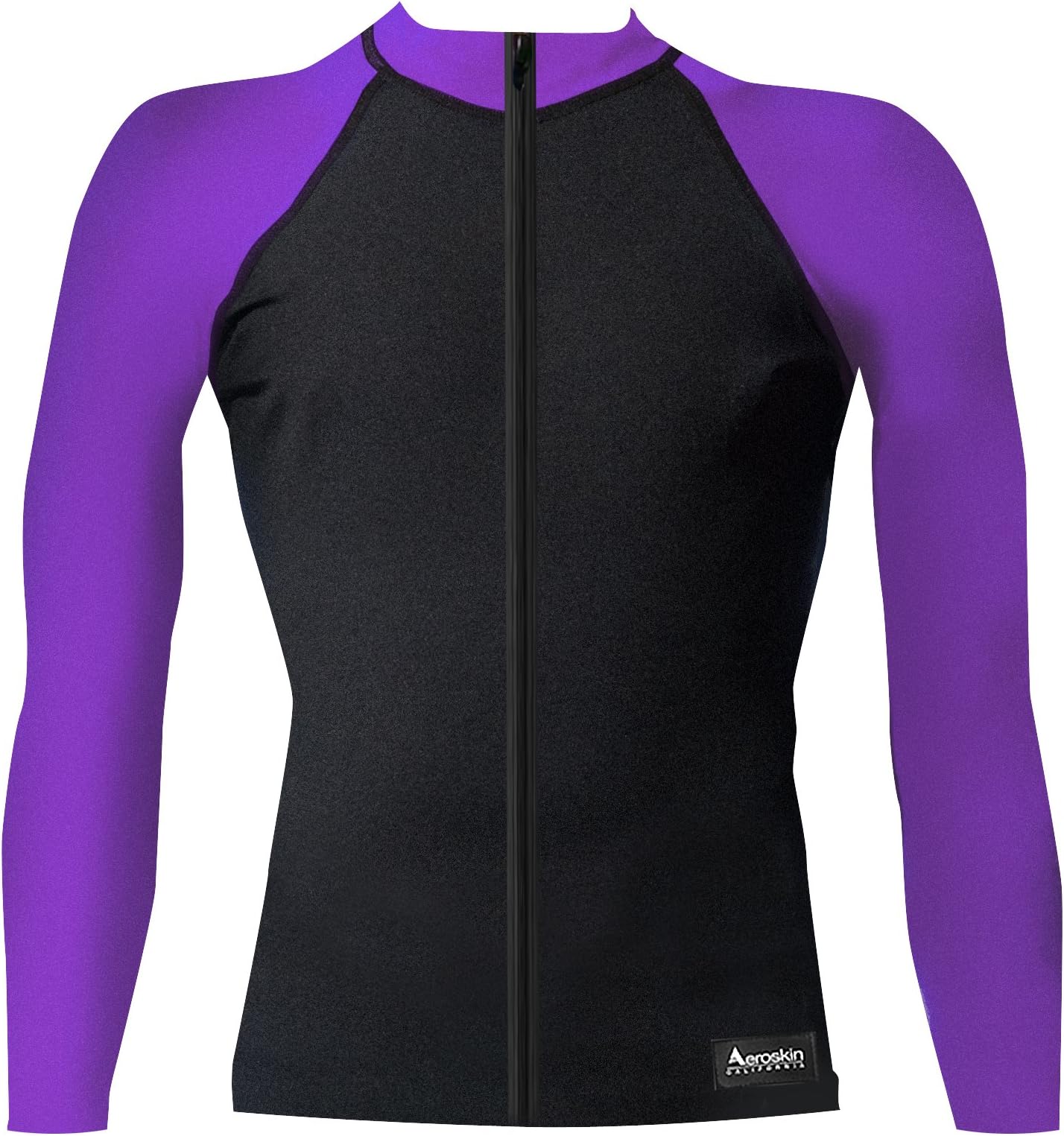 Aeroskin Nylon Long-Sleeve Rashguard with Color Accents And Front Zip