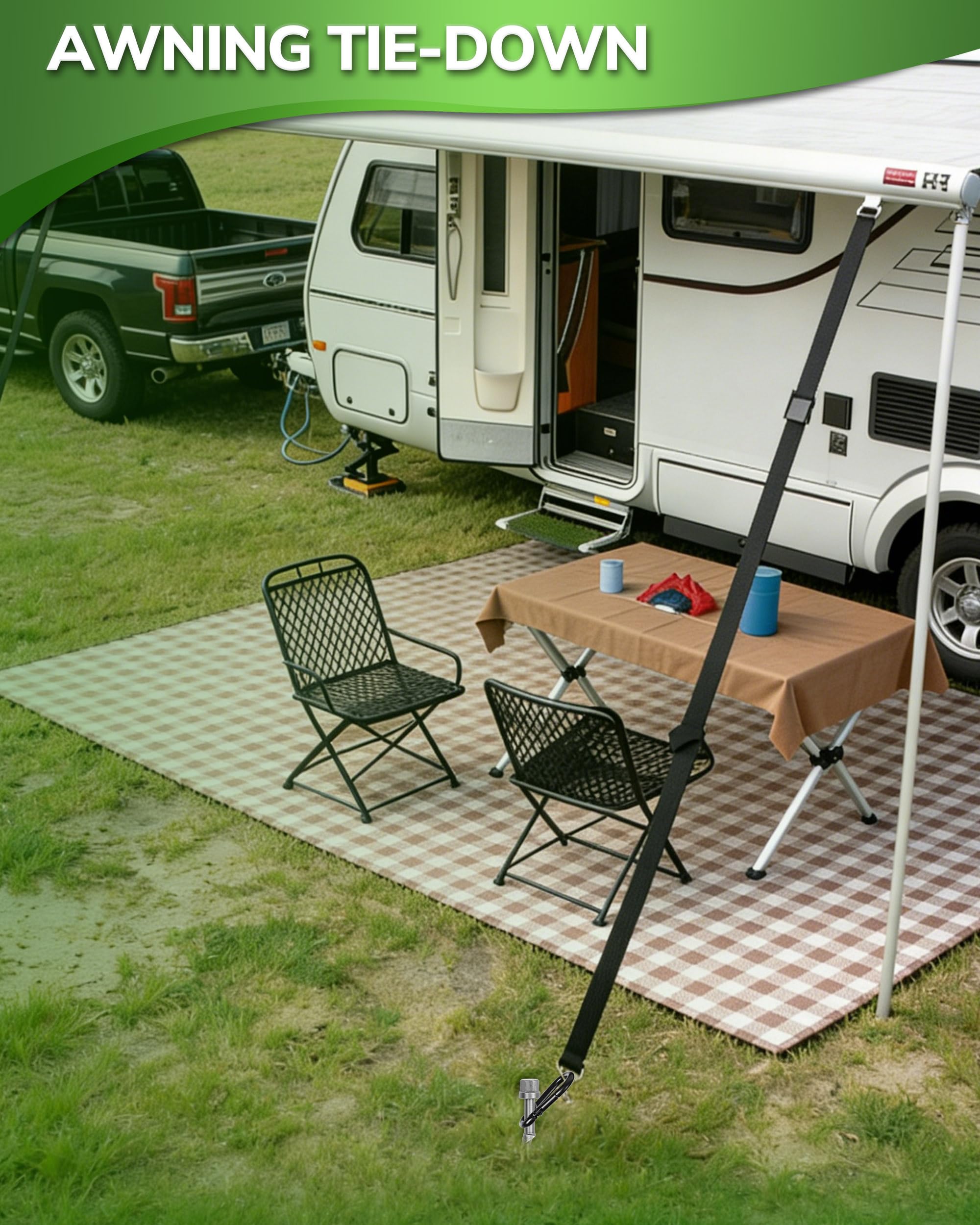 Erdanker zum Einschrauben, 29,2 cm, 4 Stück, Erdanker mit Karabinern und Kraftmutter-Bohrer, robuste Stahlanker für Campingzelte, Schaukel-Sets, Sicherung von Tieren, Schuppen und Trampolinen