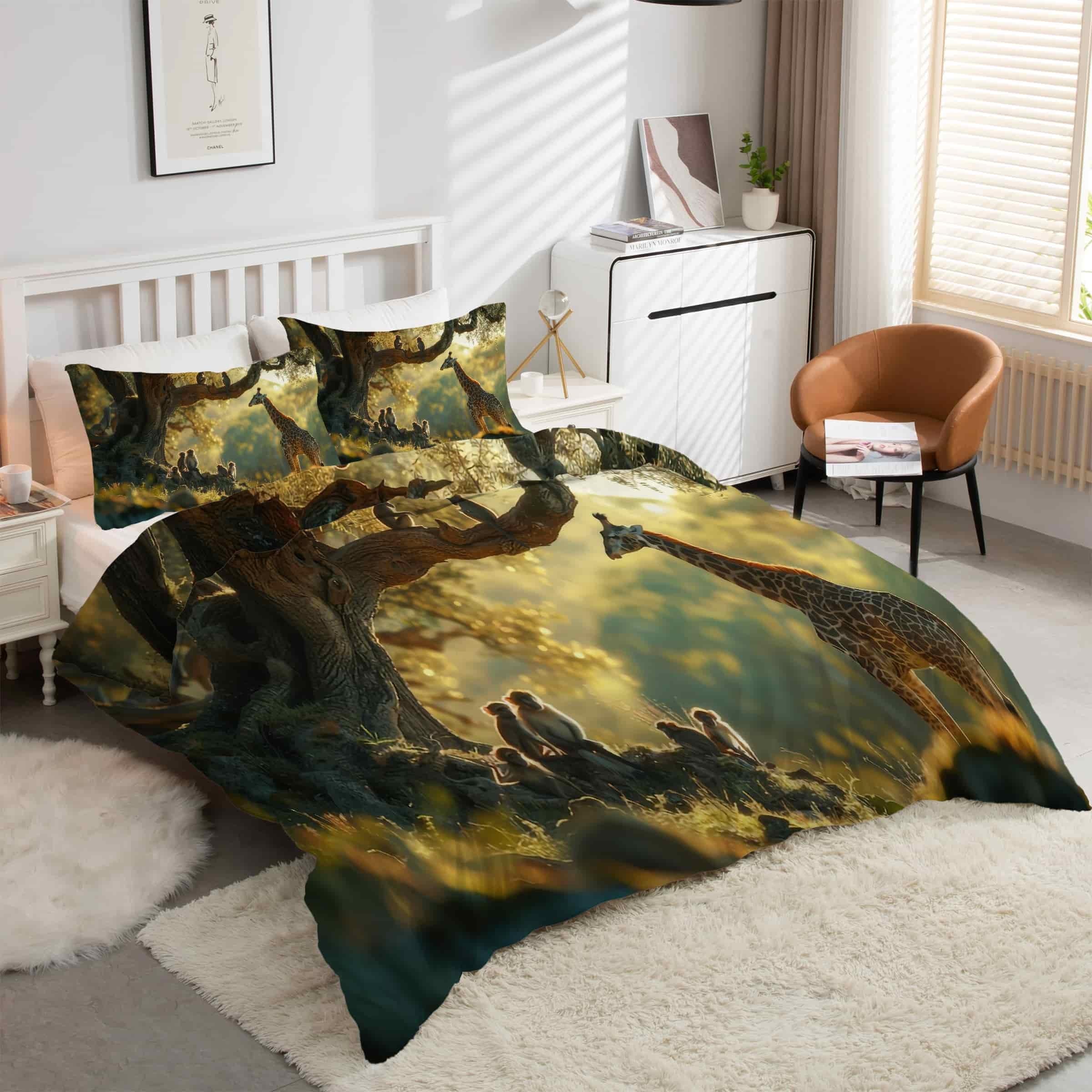 Housse de Couette 220x240 Animaux Sauvages pour Évader l'Ambiance de Votre Chambre