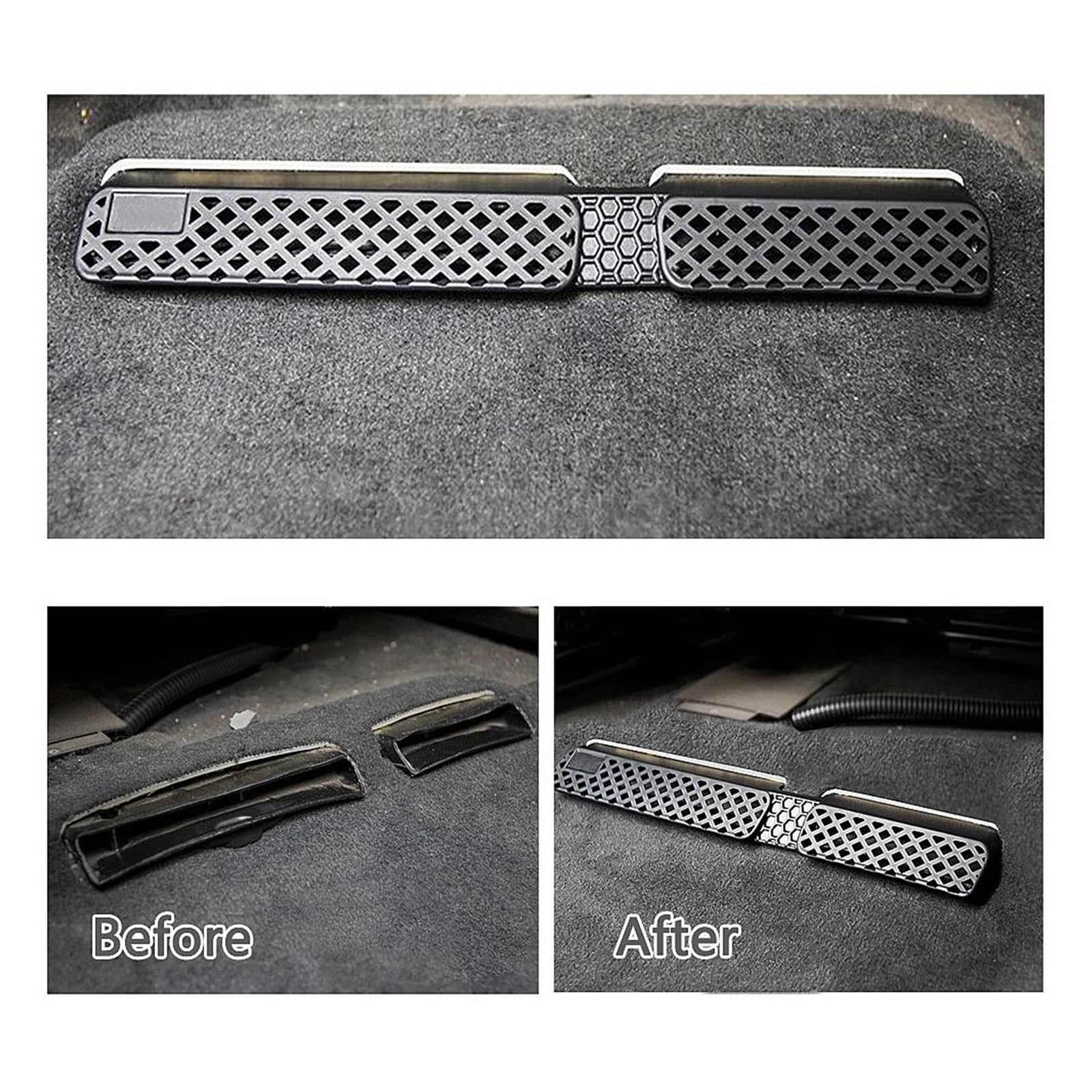 decoraciones interiores coche Para 2014-2020 debajo del piso asiento para aire acondicionado de calor CA para rejilla salida ventilación para cubierta protectora
