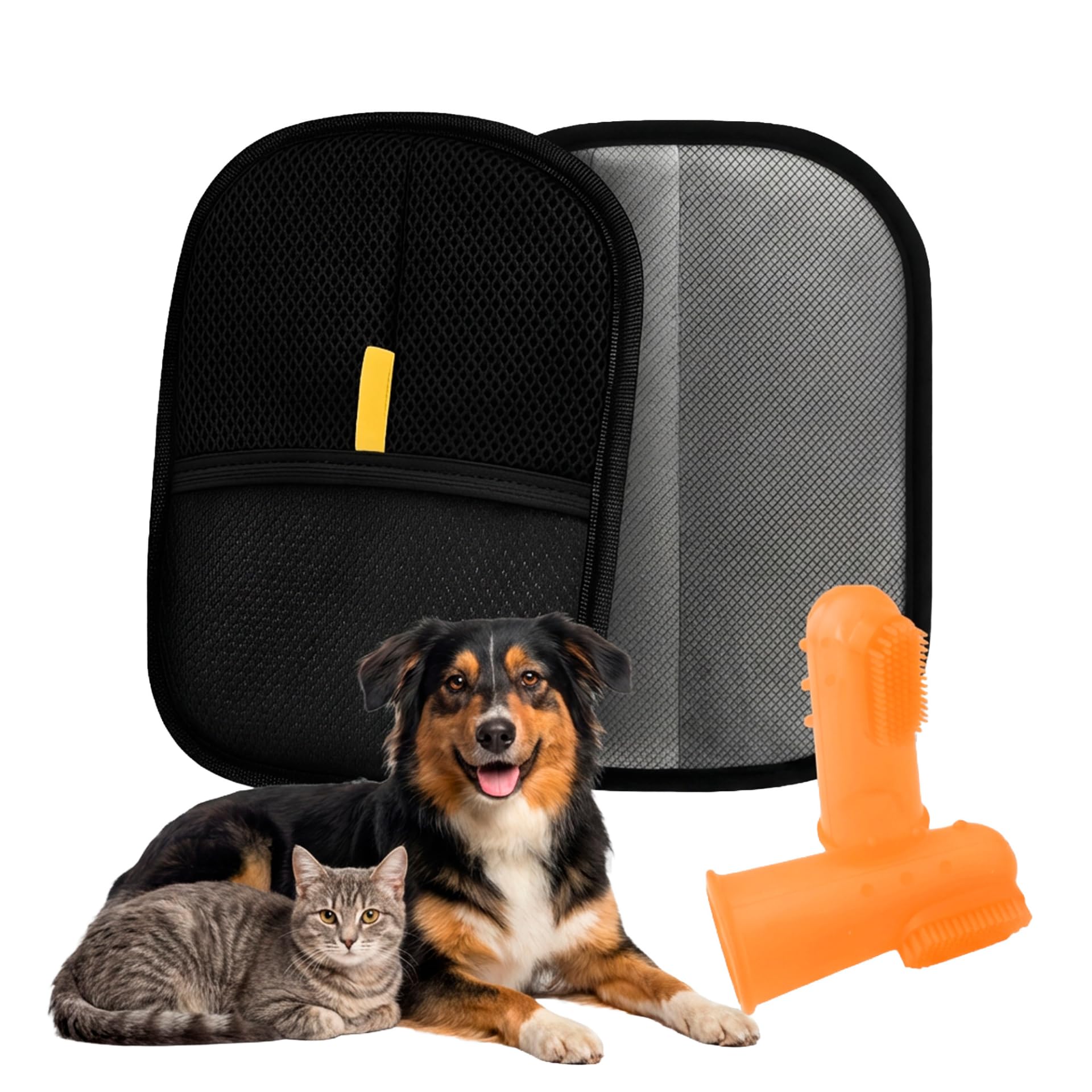 ️ Guante Quitapelos + Dedal de Silicona | Guante Removedor de Pelo para Gatos y Perros.