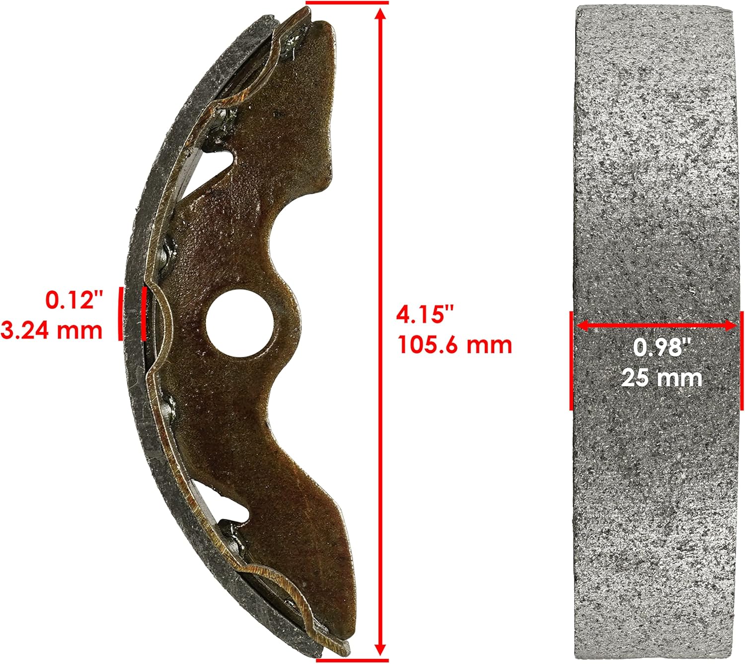 Caltric Front Wheel Brake Cylinder with Shoes Compatible with Honda Recon 250 TRX250 1997-2001
