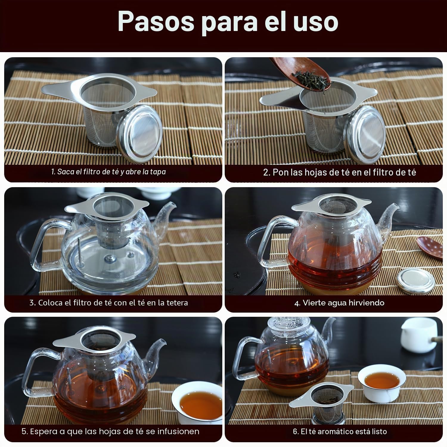 2 Piezas Colador de Té de Acero Inoxidable 304, Coladores de té para té suelto, Colador Te con Tapa, Reutilizable de Malla Extra Fina Filtro de Té para Tazas, Tetera, Café Ollas, Cuencos de Té